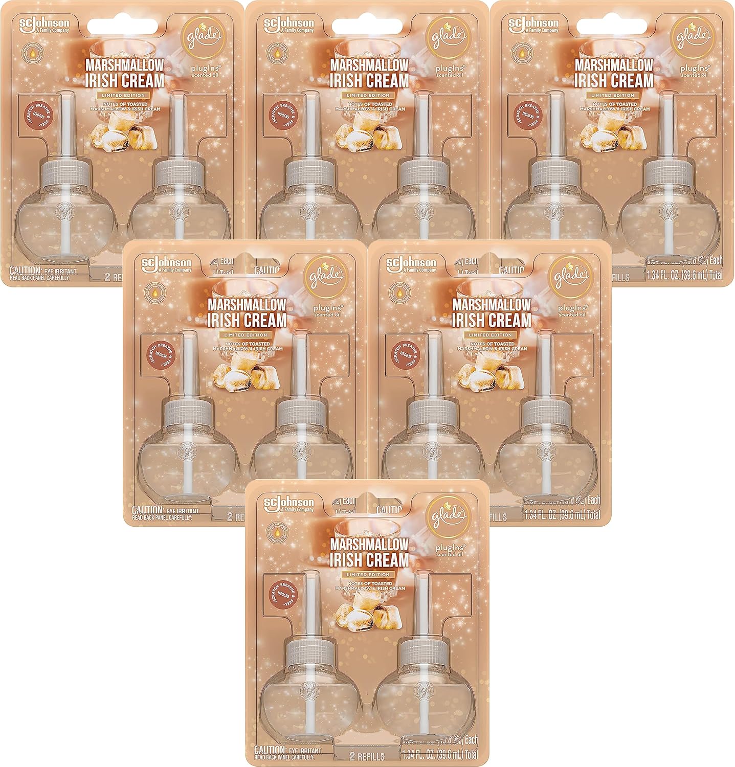 Glade PlugIns – Recambios de ambientador, aceites esenciales y perfumados para el hogar y el baño (Marshmallow Irish Cream, 0.67 onzas líquidas