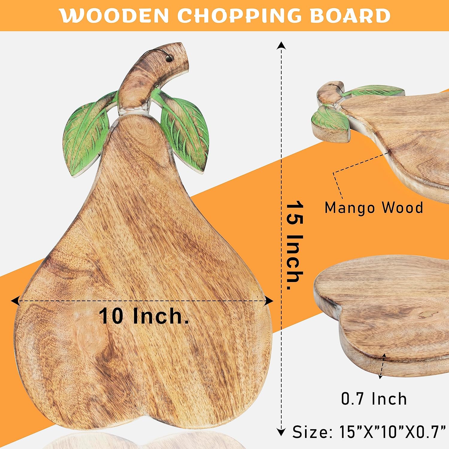 Crocon Tabla de cortar de madera con asa, regalos para el día de la madre, tabla de cortar reversible para cocina, tabla de charcutería para carne,