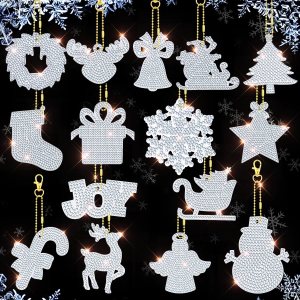15 piezas de llavero de pintura de diamante de Navidad adornos de pintura de diamantes 5D DIY llavero de pintura de diamantes de Navidad adornos de 15 piezas de llavero de pintura de diamante de Navidad adornos de pintura de diamantes 5D DIY llavero de pintura de diamantes de Navidad adornos de