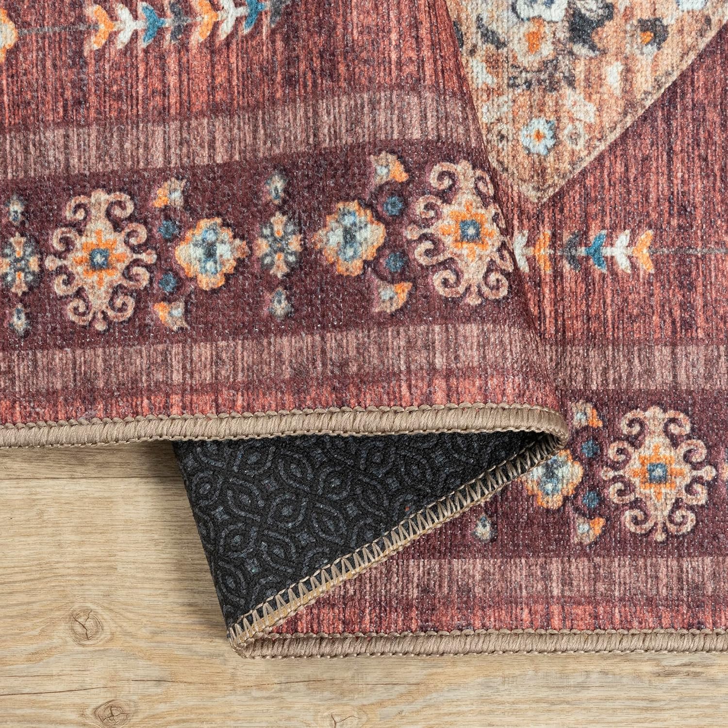 Adiva Rugs Alfombra de área lavable a máquina de 3 x 5 pies con parte trasera antideslizante para sala de estar, dormitorio, baño, cocina, alfombra