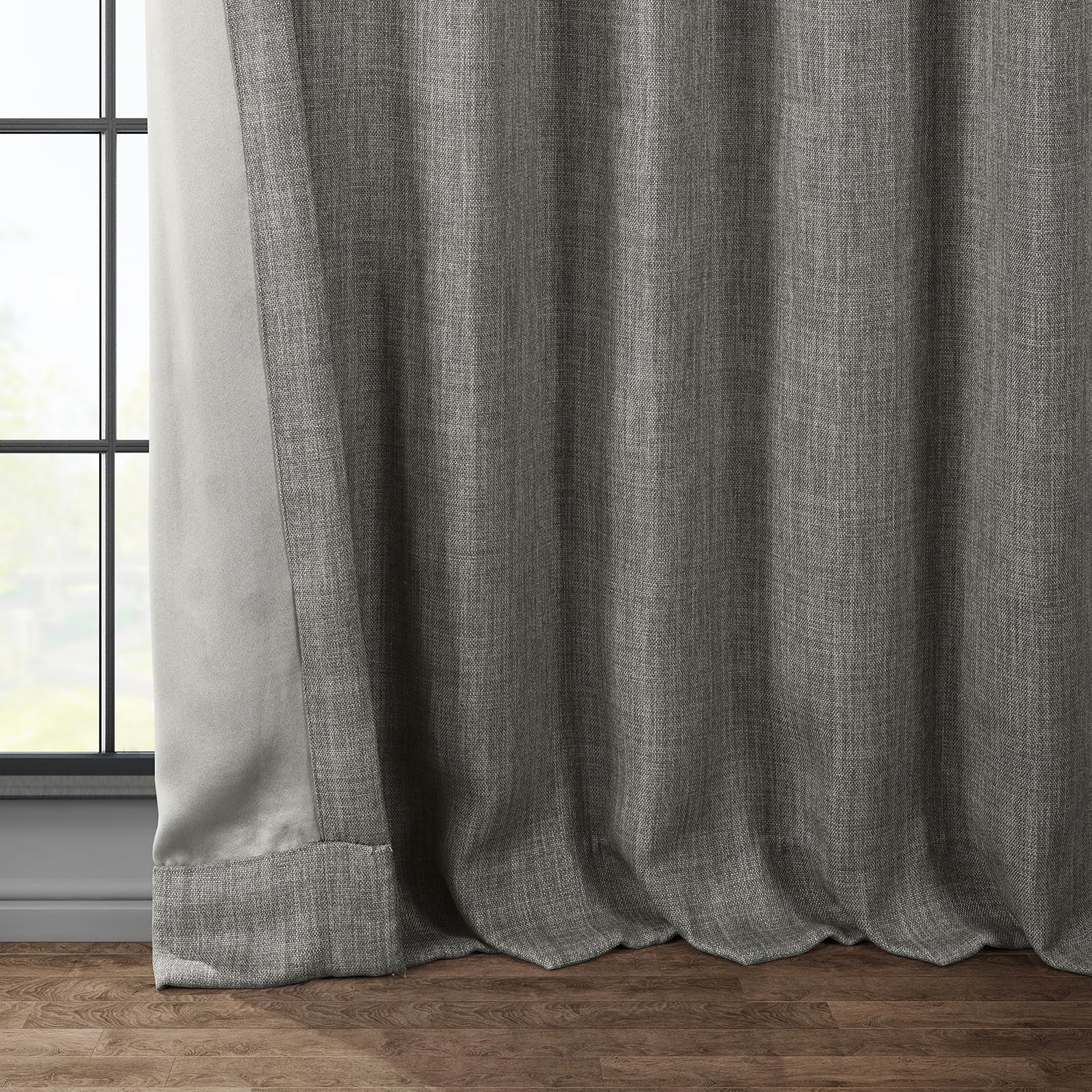 HPD Half Price Drapes – Cortina de lino sintético para oscurecer la habitación, dormitorio y sala de estar, 1panel, 50pulgadas de ancho x