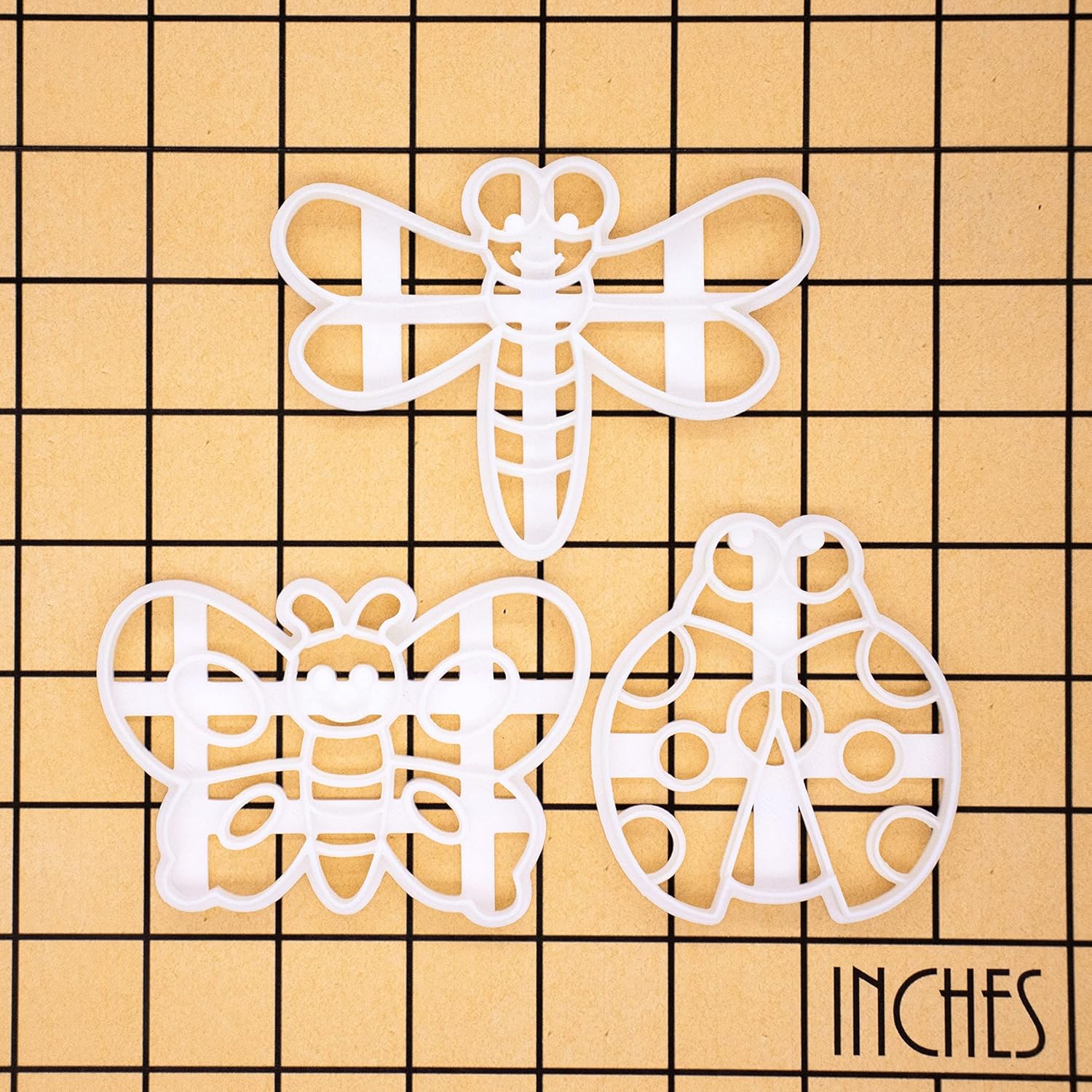 Juego de 3 cortadores de galletas de insectos (diseños mariquita, libélula y mariposa), 3 piezas – Bakerlogy