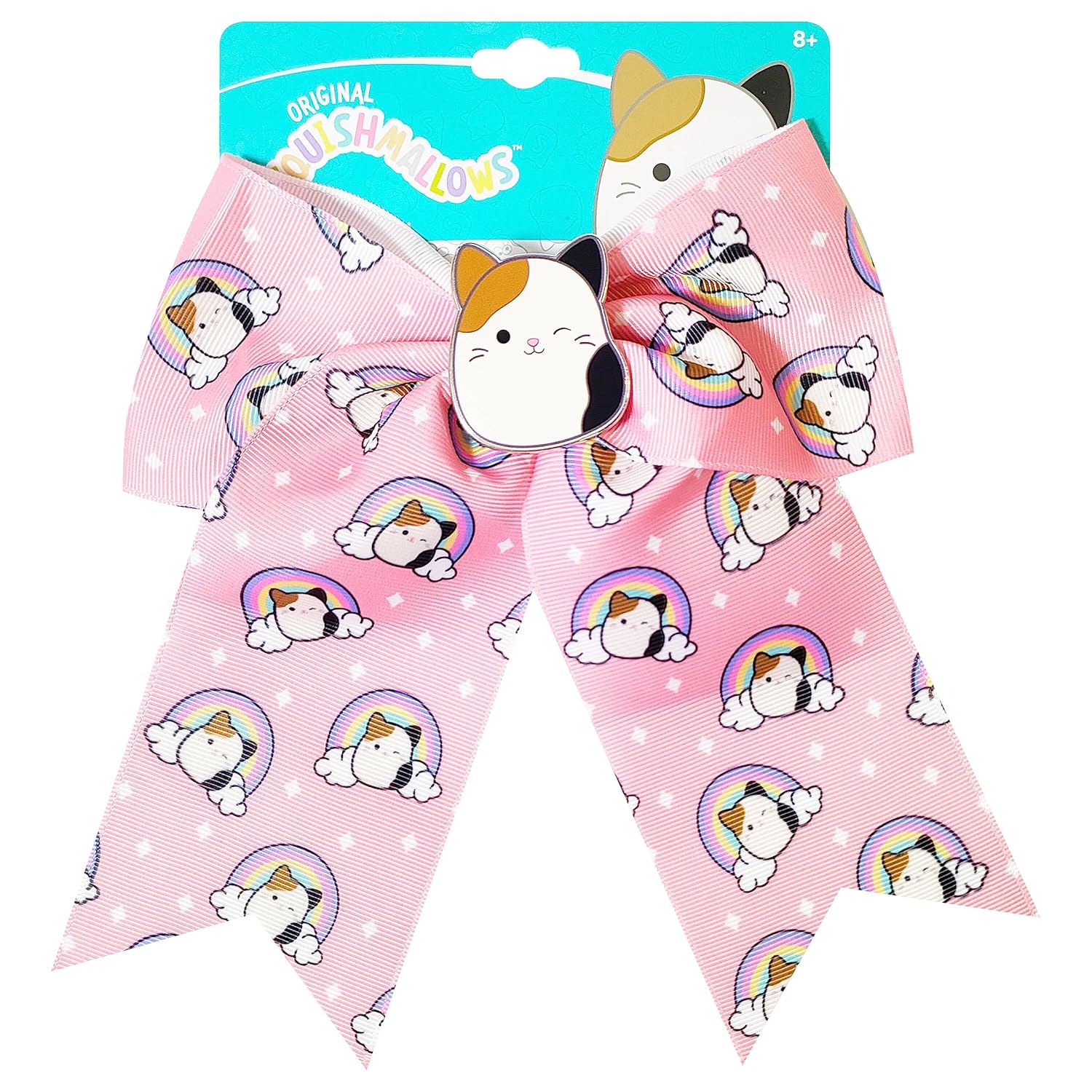 LUV HER Bonitos lazos para el pelo de Squishmallows para niñas, un lazo grande estampado de Squishmallows con un dije con tu personaje favorito,