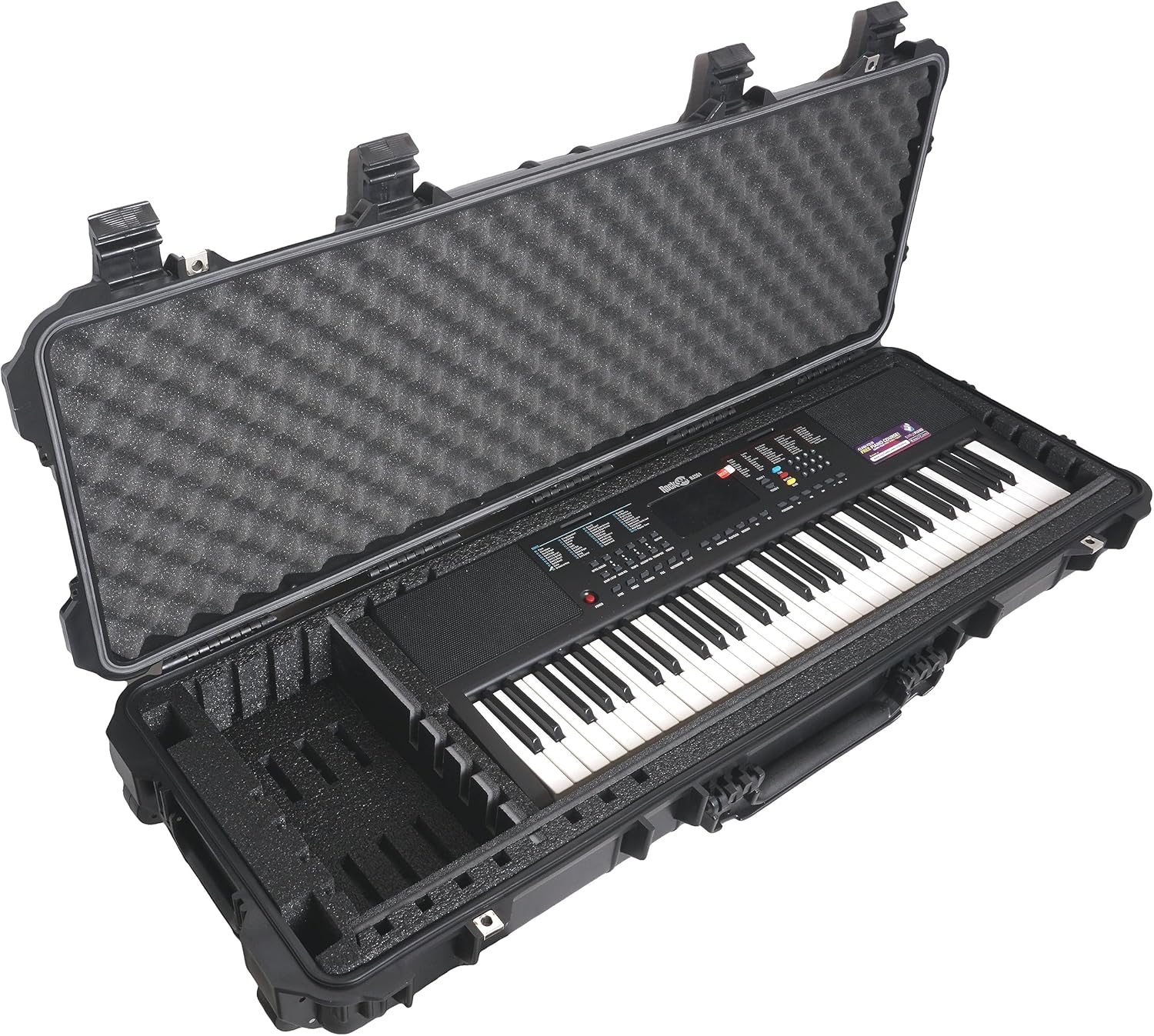 Case Club Funda de viaje para teclado 49-61 Note  Carcasa rígida, impermeable, a prueba de aplastamiento, con ruedas, funda de envío para teclados