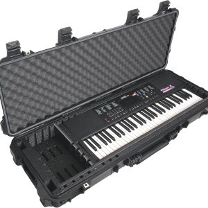 Case Club Funda de viaje para teclado 49-61 Note  Carcasa rígida, impermeable, a prueba de aplastamiento, con ruedas, funda de envío para teclados Case Club Funda de viaje para teclado 49-61 Note  Carcasa rígida, impermeable, a prueba de aplastamiento, con ruedas, funda de envío para teclados