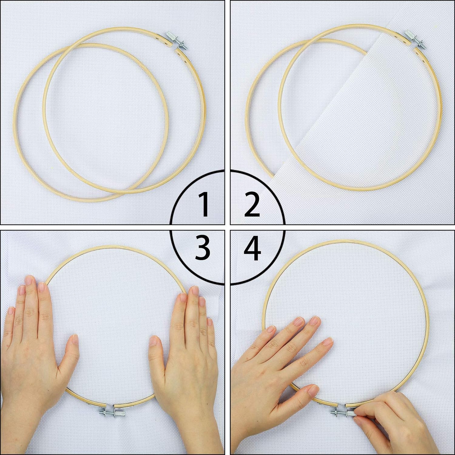 Similane 12 aros de bordado de 4 pulgadas, aro de bambú para bordado y punto de cruz, mini aro de bordado perfecto para decoración de Navidad