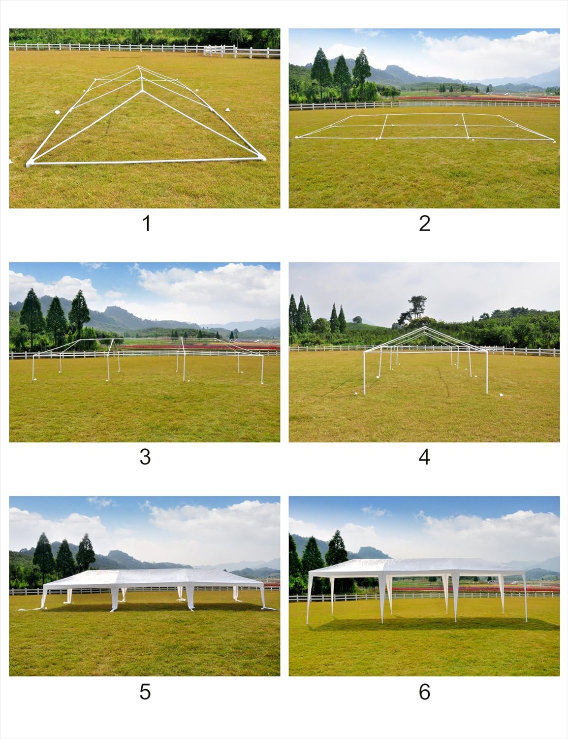 GOJOOASIS Tienda de campaña para bodas de 10 x 30 pulgadas, color blanco, carpa para exteriores (10 x 30 pies con 5 paredes)