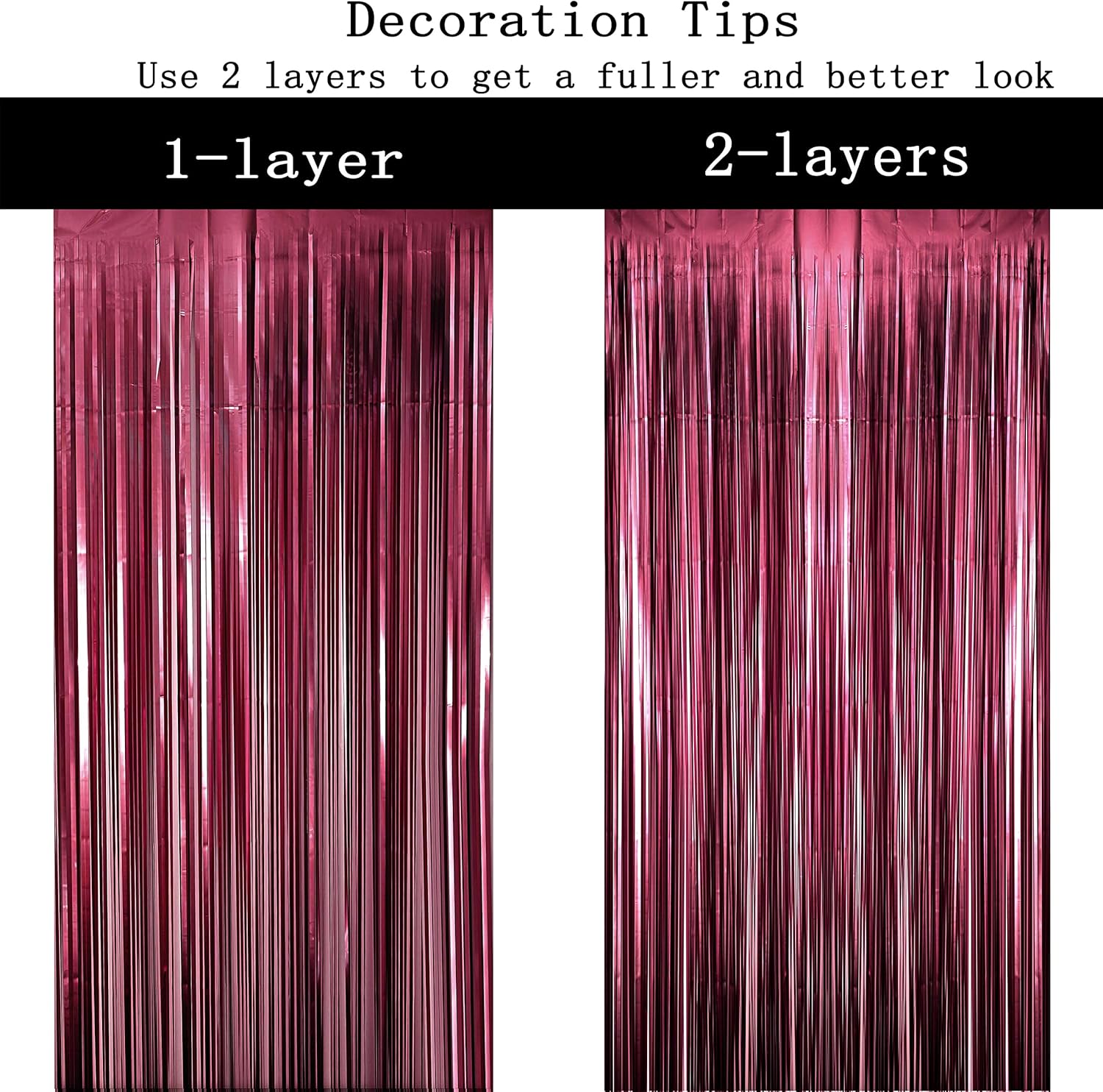 Cortinas de flecos de papel de aluminio de oropel para boda, aniversario, despedida de soltera, feliz cumpleaños, San Valentín, día de la madre,