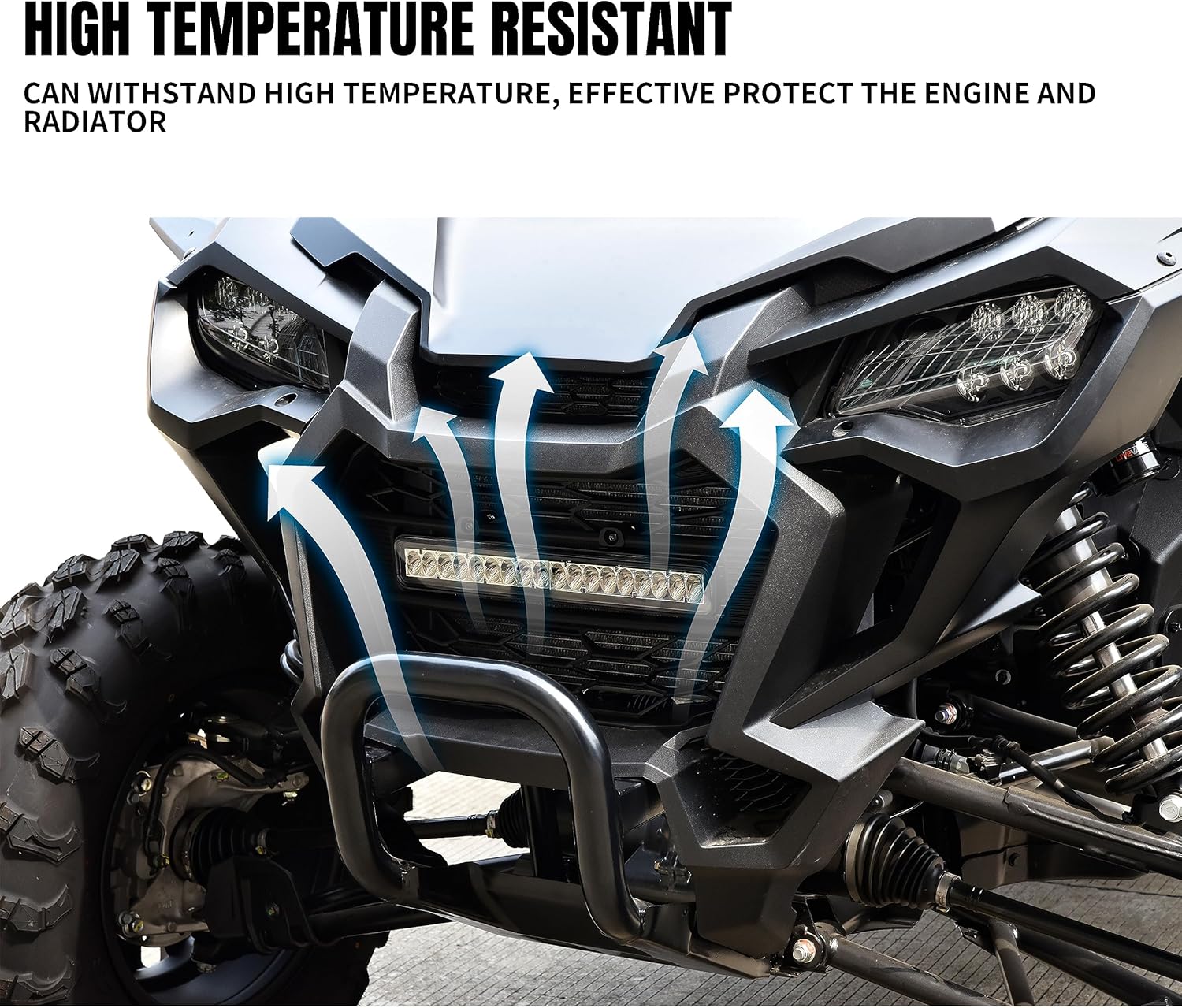 Parrilla delantera con luces LED para Talon 1000 19-24, protector de malla frontal UTV con barra de luces LED blanca ajustable para Honda Talon