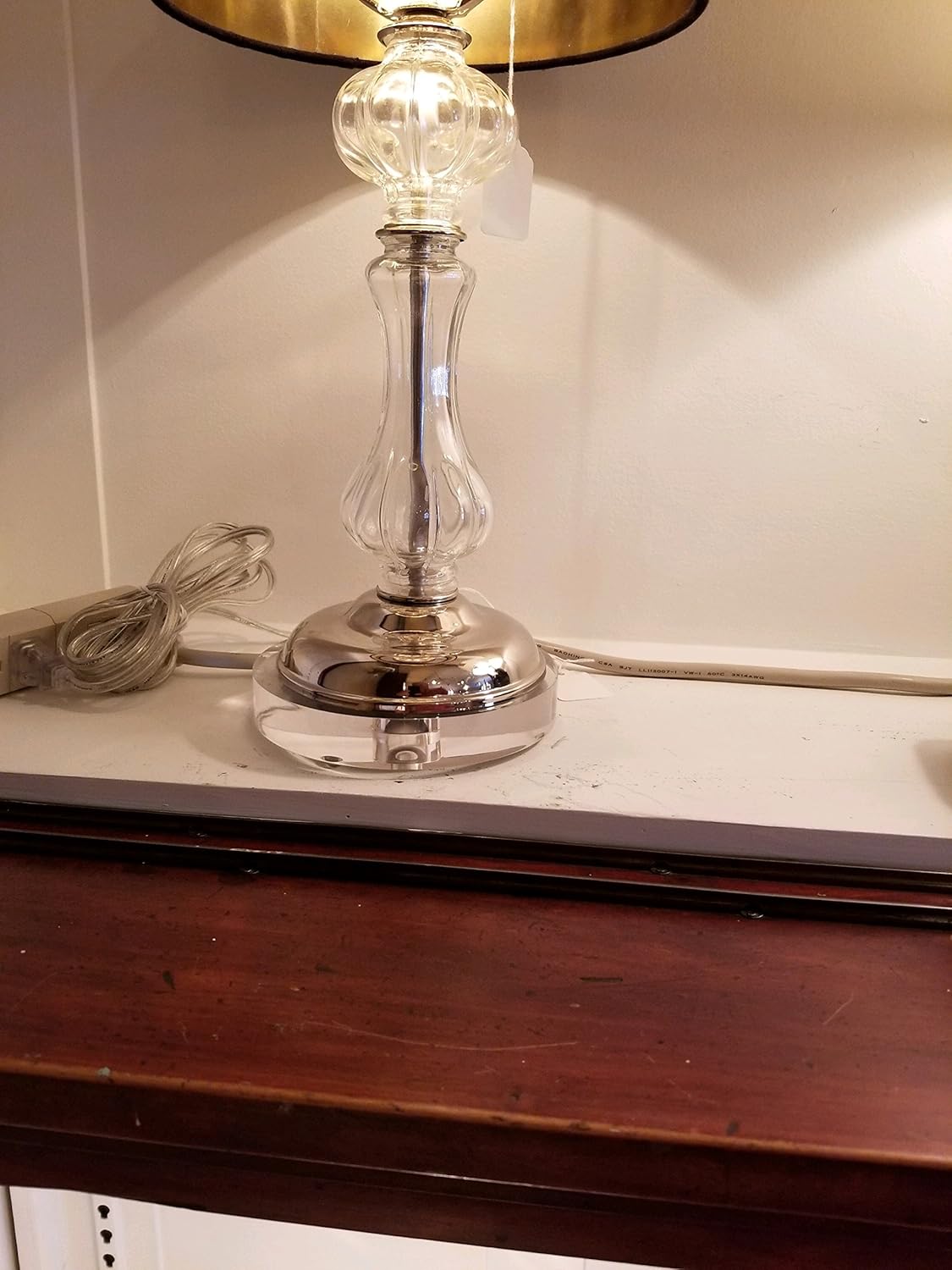 B&P Lamp Base de lámpara de acrílico transparente redonda de 6 pulgadas de diámetro con forma de alambre