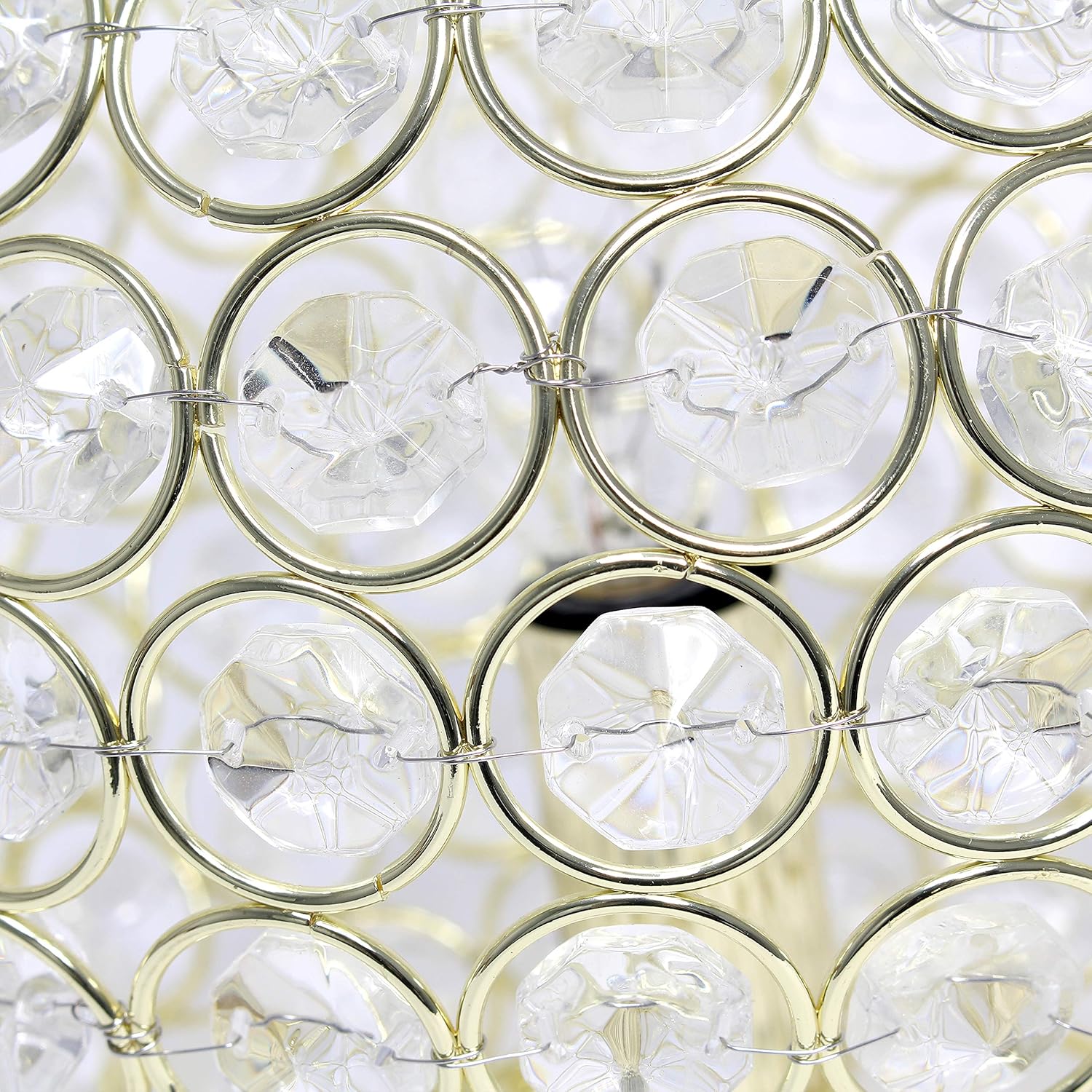 Diseños elipse elegantes, lámpara de mesa de lentejuelas de cristal, de 20 cm (8 pulgadas).