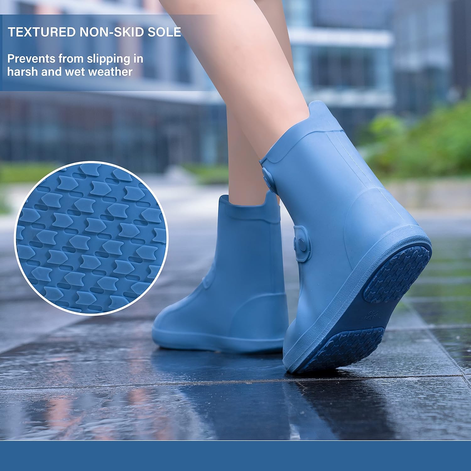 Cubiertas para zapatos de lluvia  Fundas impermeables para zapatos para hombres y mujeres  Cubrezapatos reutilizables, Azul