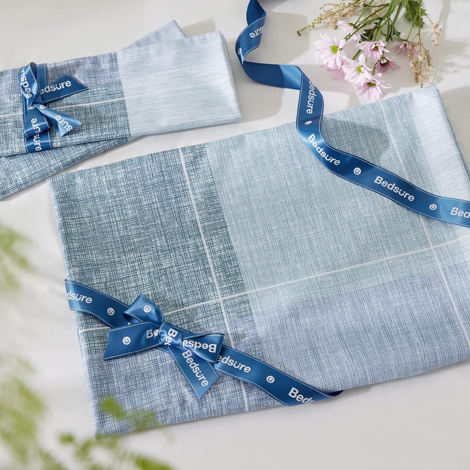 Bedsure Funda de edredón tamaño individual para niños, juego de funda de edredón reversible a cuadros de búfalo, 2 piezas con cierre de cremallera y