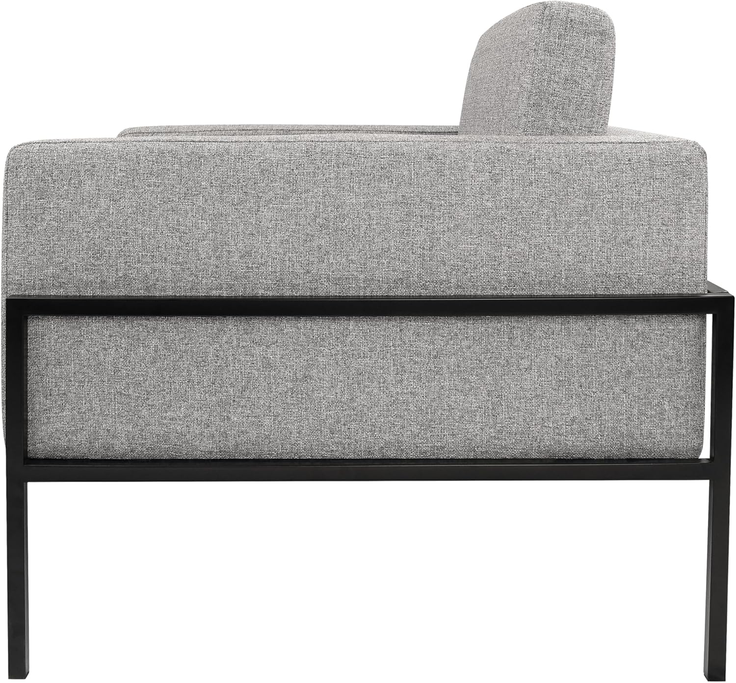 HomePop Silla decorativa moderna con marco de metal, decoración del hogar, sillas decorativas para sala de estar y dormitorio, tejido gris sostenible