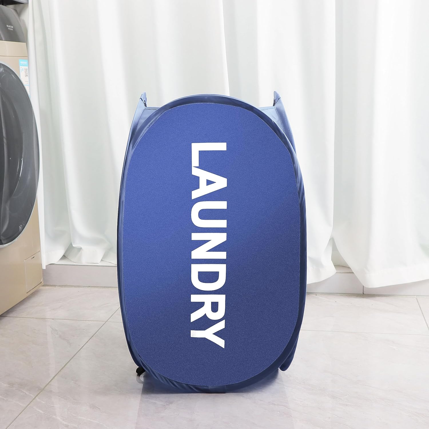 Mesh Laundry hamper,collapsible Laundry basket,Easy to Open and Fold for room storage,and Side Pockets Carry Handles for Kids Room,College Students