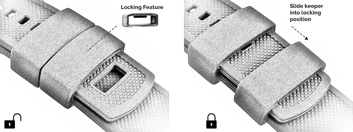 Barton Watch Bands – Extensibles de silicona Elite para reloj – Accesorios y adaptadores negros con deposición física de vapor, de liberación