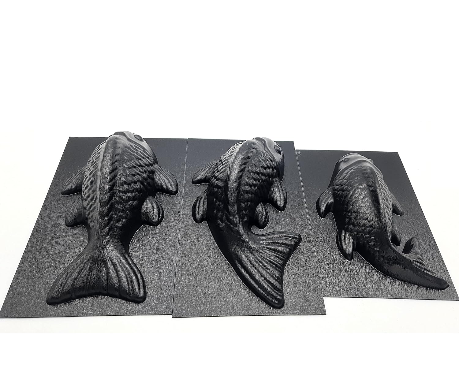 Molde de cemento 3D para peces, 3 piezas, plástico ABS de 0.079 in, moldes de plástico para hormigón, molde de acuario, moldes de cemento para