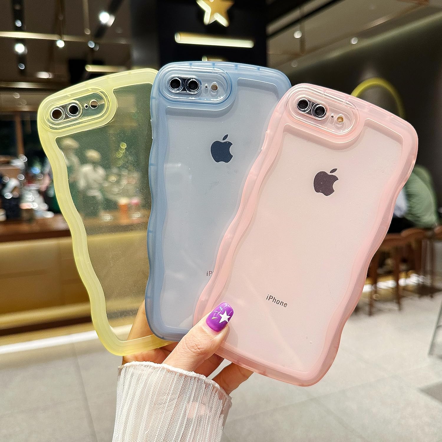 XIQI Funda compatible con iPhone 7 Plus8 Plus de 5.5 pulgadas, bonita funda protectora de silicona suave a prueba de golpes para mujeres y niñas,