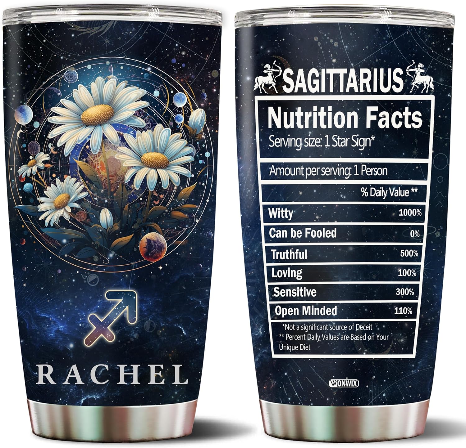 Regalos personalizados del zodiaco Sagitario para mujeres, vaso de café aislado de acero inoxidable de 20 onzas con tapa, constelación, astrología,