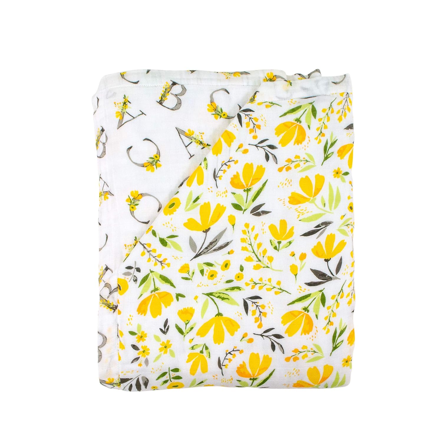 Bebe au Lait Oh So Soft Manta de muselina súper acurrucada, jardín real y alfabeto floral