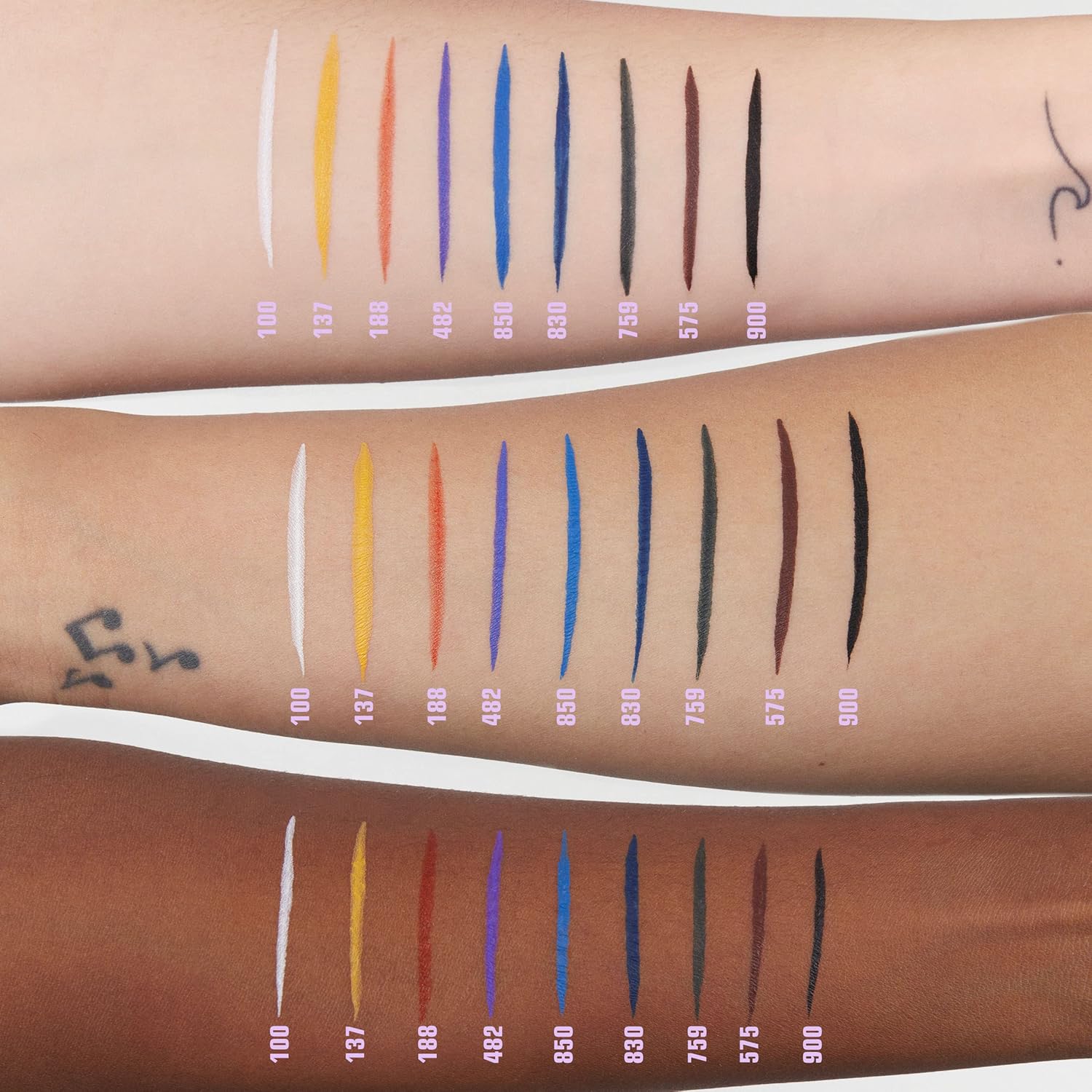 3INA The Color Pen Eyeliner 188 – Delineador líquido de larga duración de punta ultra fina naranja 14H – Colores vibrantes, mate, a prueba de
