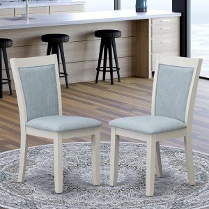 East West Furniture Monza Parsons – Juego de 2 sillas acolchadas de tela azul bebé, lino cepillado blanco East West Furniture Monza Parsons – Juego de 2 sillas acolchadas de tela azul bebé, lino cepillado blanco