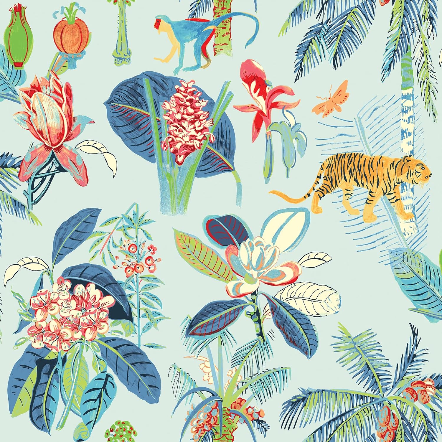 Tommy Bahama – Papel tapiz para despegar y pegar, papel tapiz caprichoso para dormitorio, tocador, cocina, autoadhesivo, vinilo, cobertura de 30.75