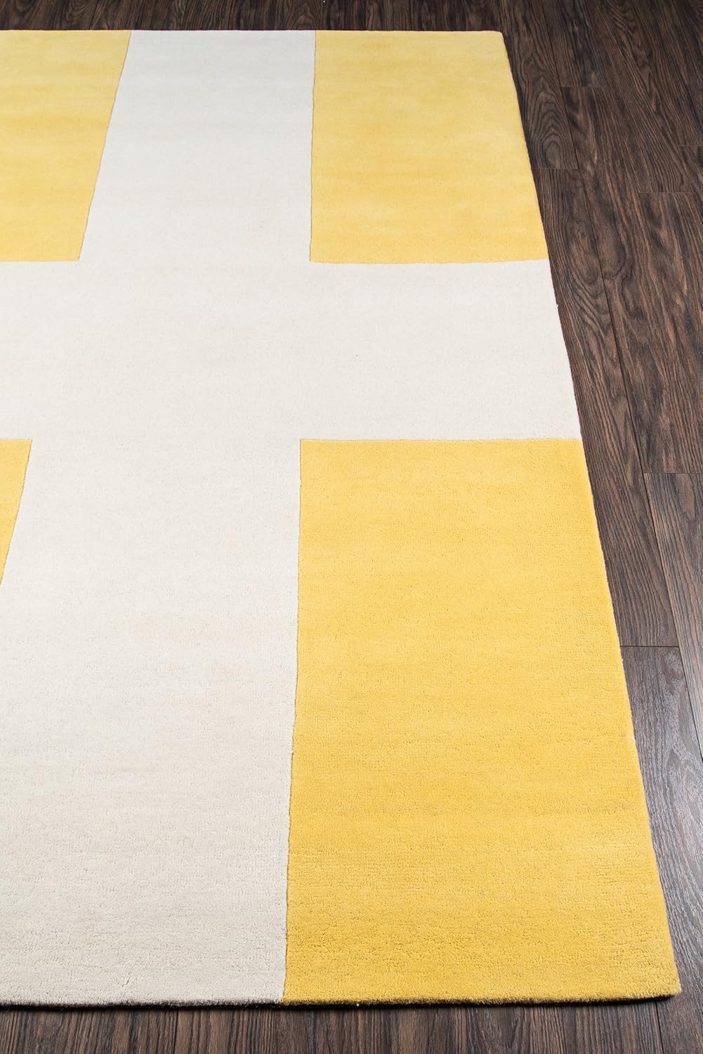 Novogratz Delmar Collection Chevalier – Alfombra de área, 5 pies x 8 pies, color amarillo