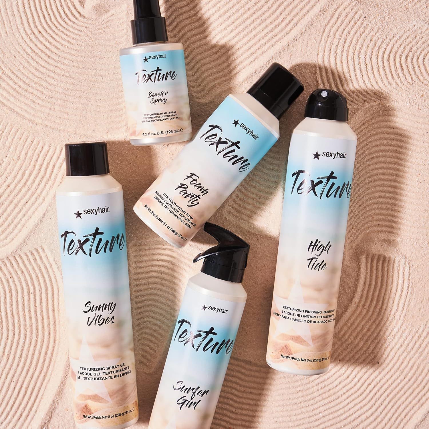 SexyHair Texture Beach’n Spray – Spray texturizante para playa, 4.2 onzas, mantiene el brillo natural, hasta 24 horas de resistencia a la humedad,