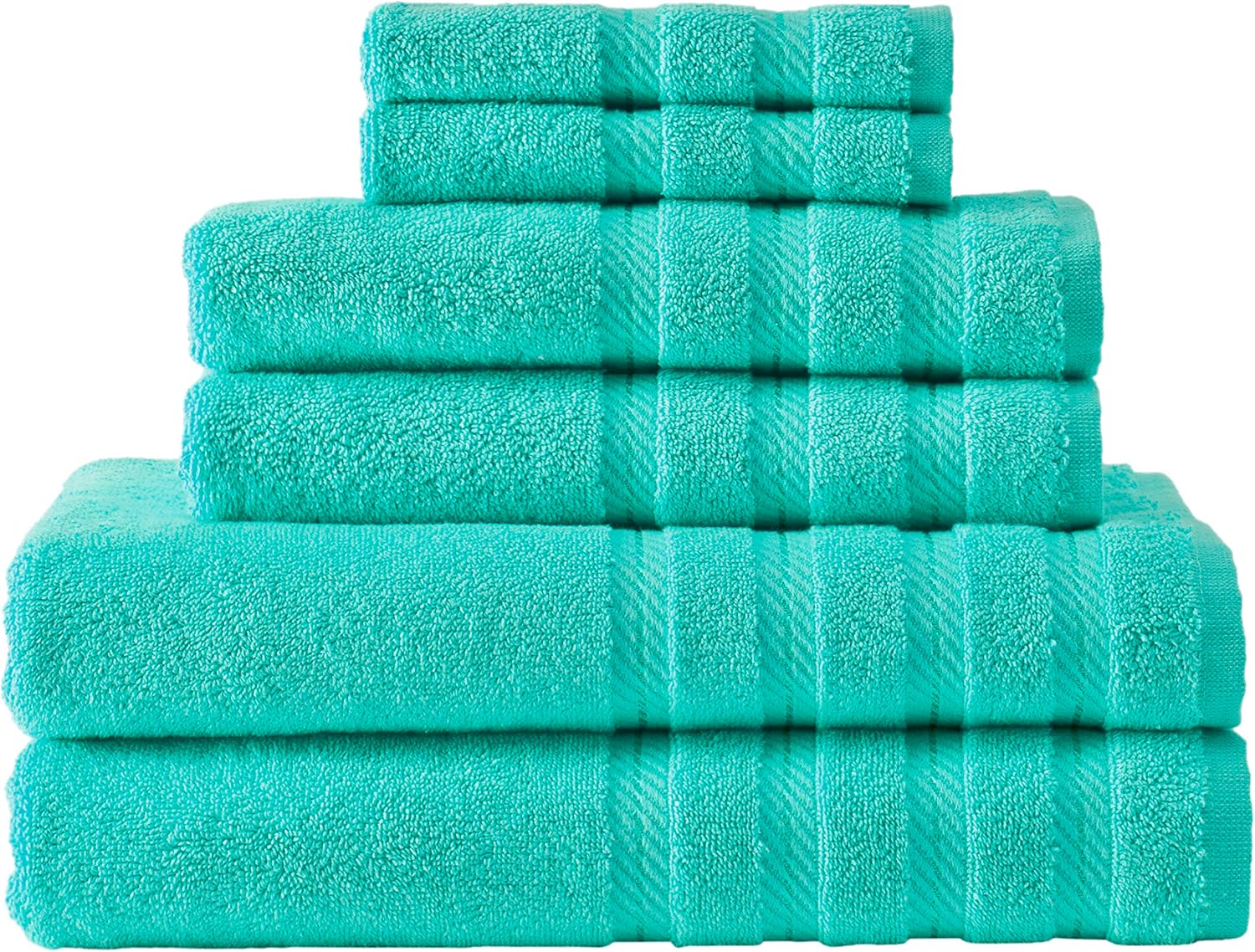 Classic Turkish Towels Juego de 6 toallas de algodón de alta calidad, de secado rápido, suaves y absorbentes, 2 toallas de baño, 2 toallas de mano y