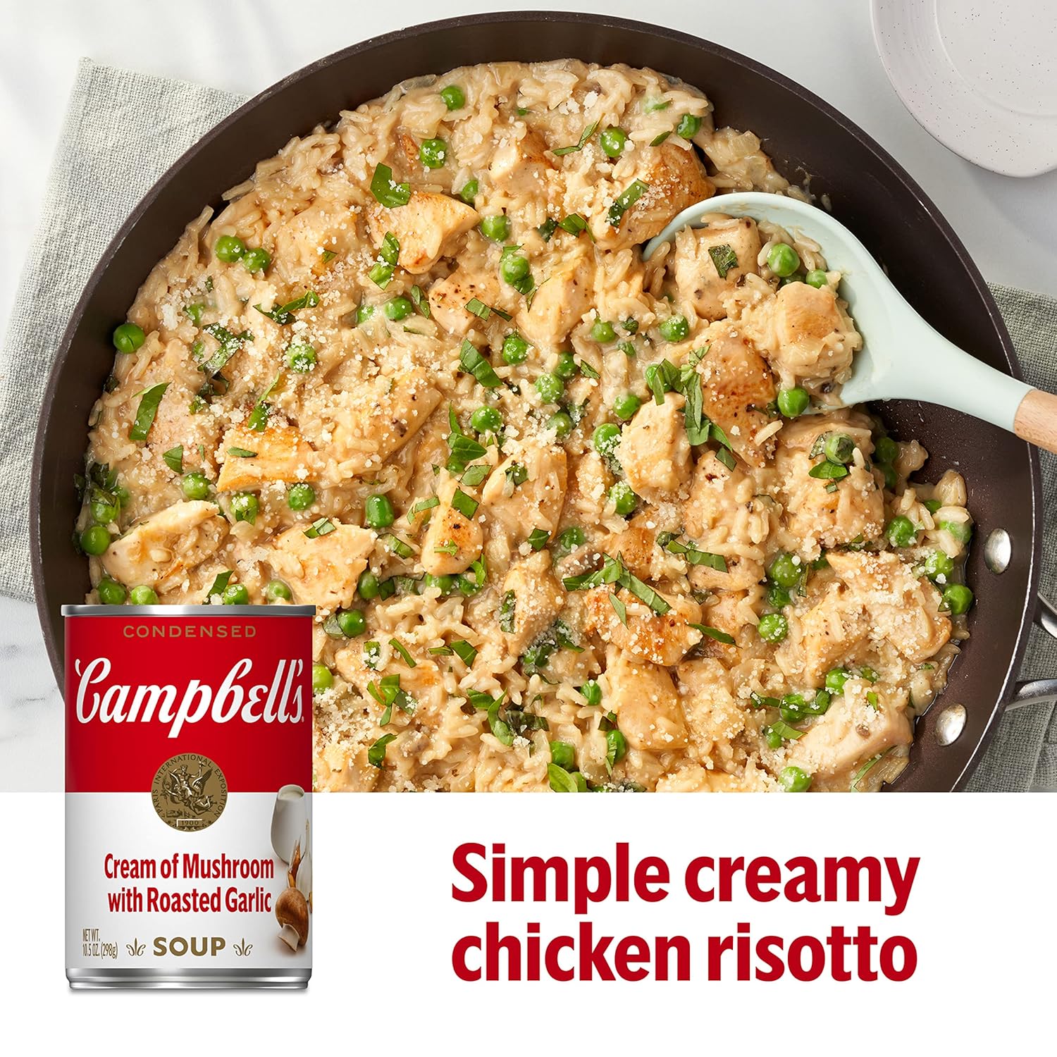 Campbell’s Crema condensada de sopa de champiñones con ajo asado, lata de 10.5 oz