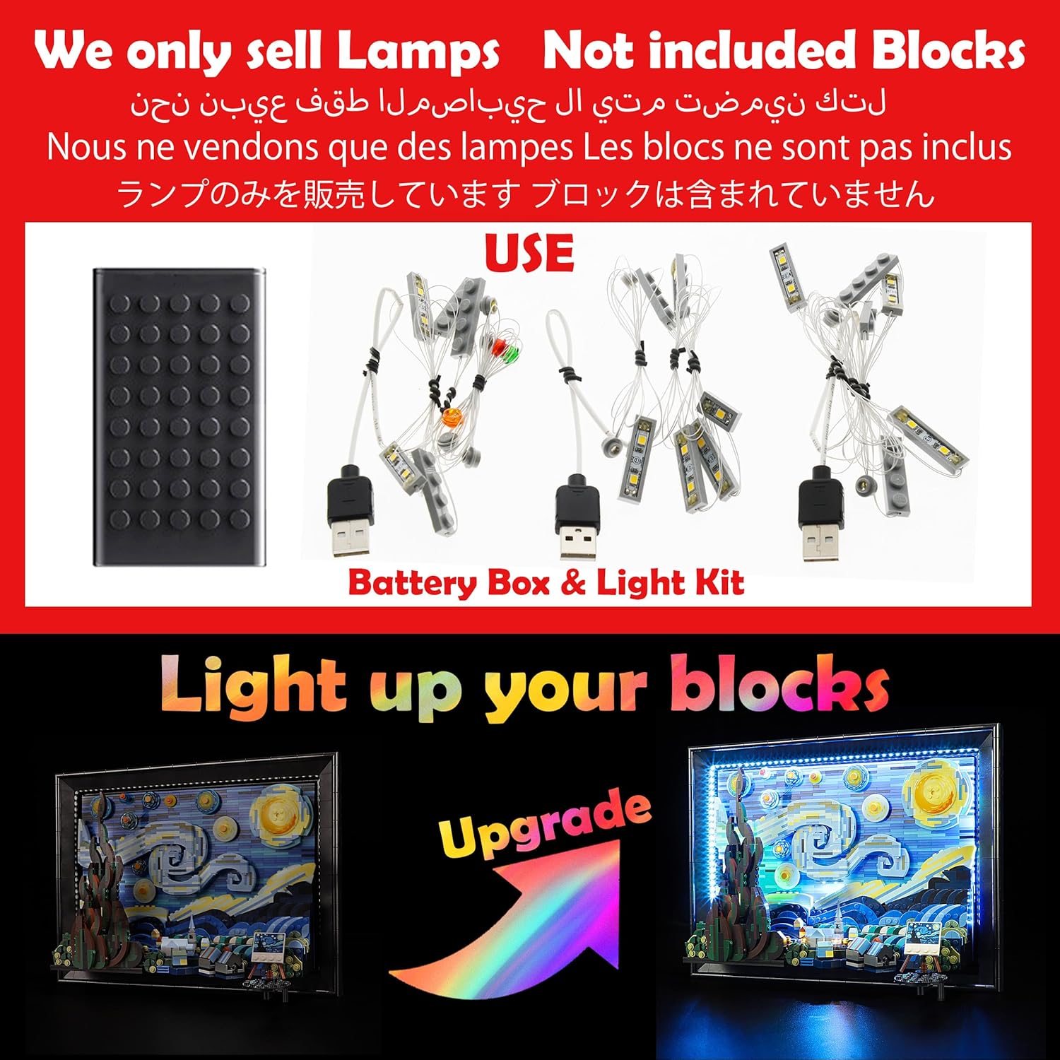 Kit de iluminación LED para Speed Champions 2 Fast 2 Furious Nissan Skyline GT-R (R34), compatible con el modelo LEGO-76917 Building Block, modelo