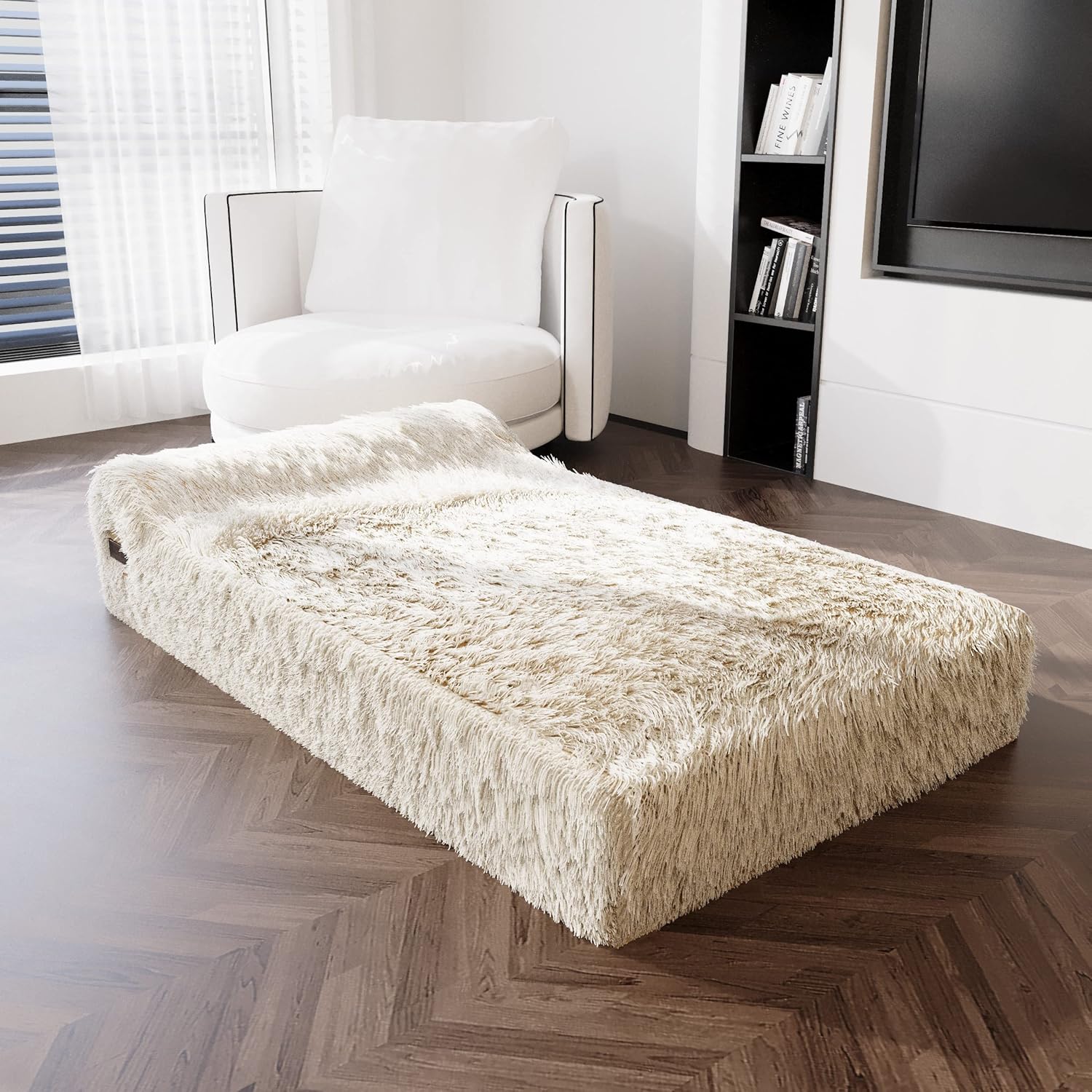 Cama ortopédica jumbo para perros, cama para mascotas de espuma viscoelástica de 7 pulgadas de grosor con almohada con funda extraíble y forro