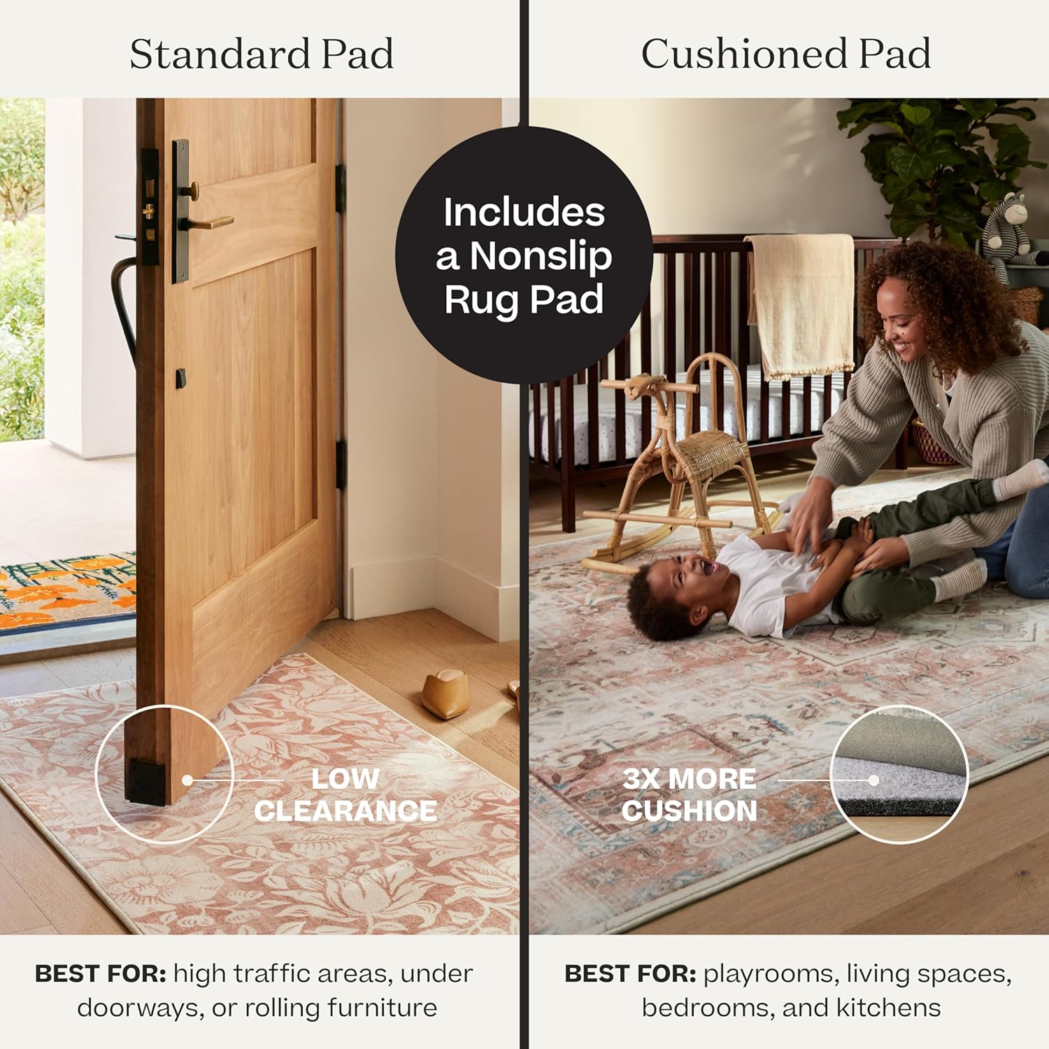 RUGGABLE Alfombra lavable de invierno a cuadros, perfecta para sala de estar, dormitorio, cocina, apta para mascotas y niños, resistente a las