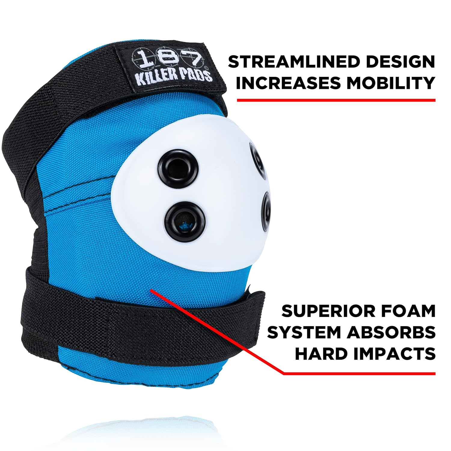 187 Killer Pads Paquete combinado de rodilleras, coderas, rojoblancoazul, talla XS