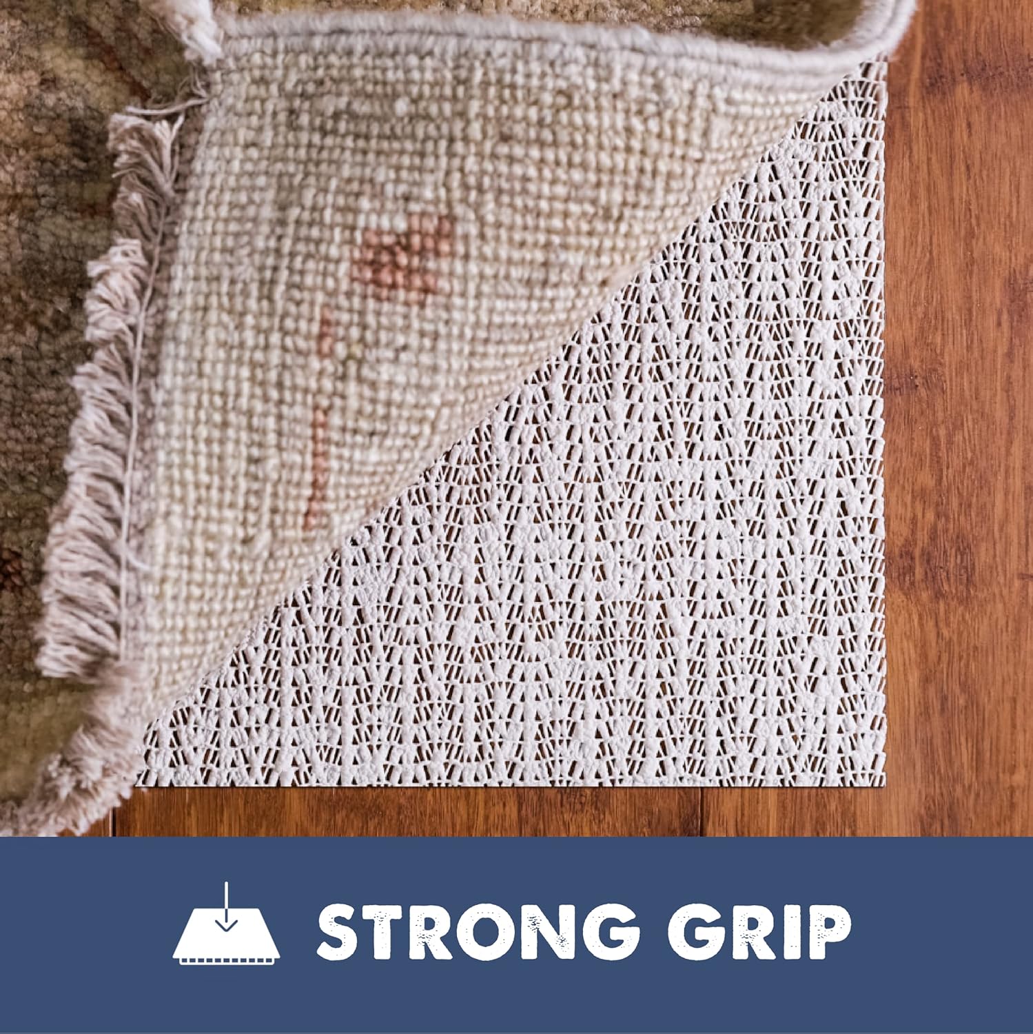 Slip-Stop Rug Grip – Almohadilla antideslizante de perfil bajo para alfombras de área y alfombras de pasillo, agarre para suelos de madera dura, 2 x