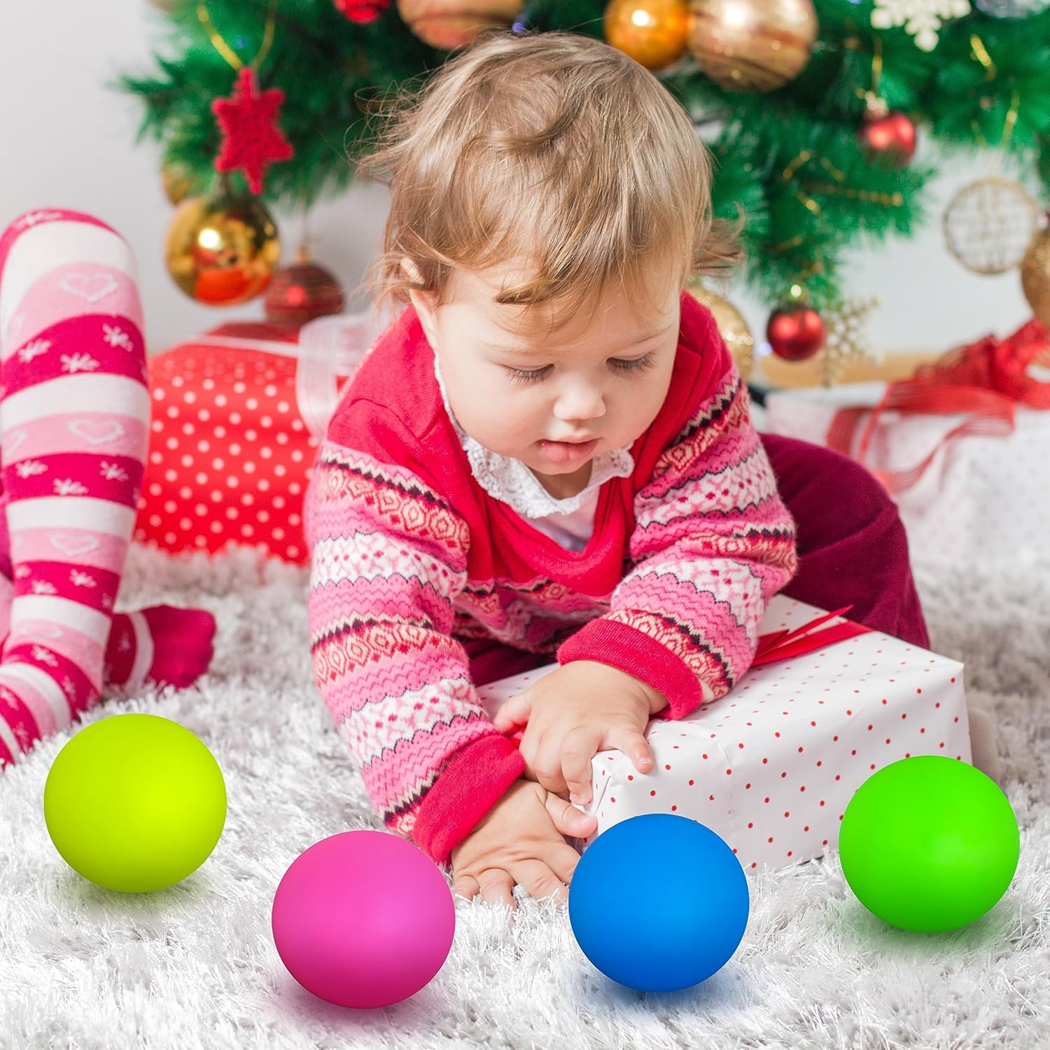 4 bolas de estrés que brillan en la oscuridad para niños, adolescentes y adultos, bolas adhesivas de 2.4 pulgadas, juguetes blandos para recuerdos