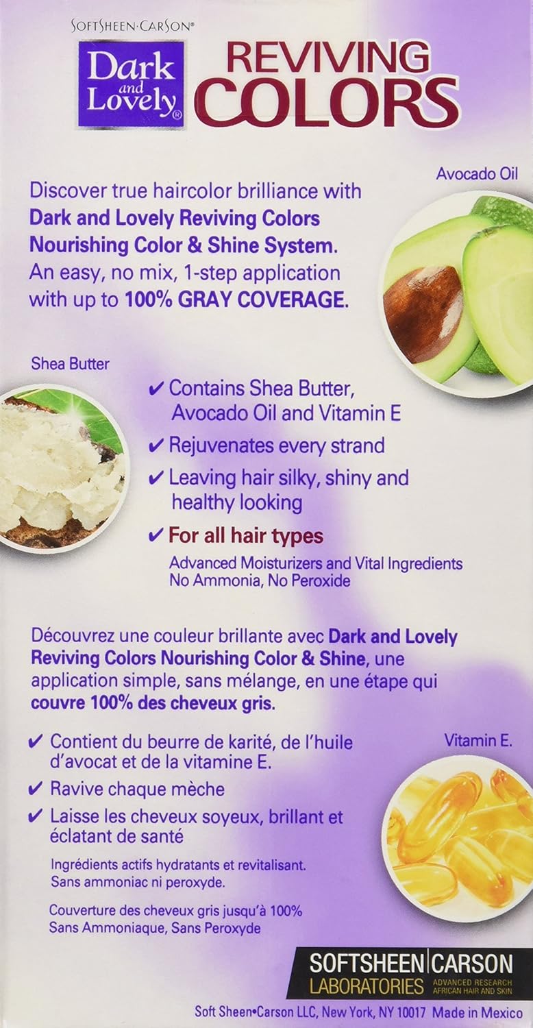 SoftSheen-Carson Colores revitalizantes oscuros y encantadores color y brillo nutritivos, negro natural 395