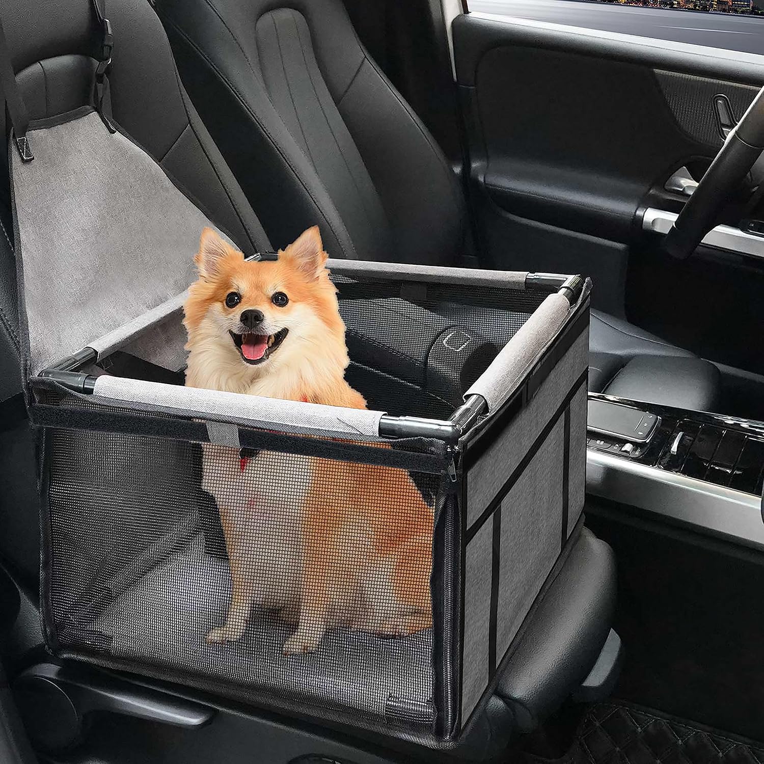 Asientos de automóvil para perros medianos de 20 libras, asiento elevador plegable para perros pequeños a medianos