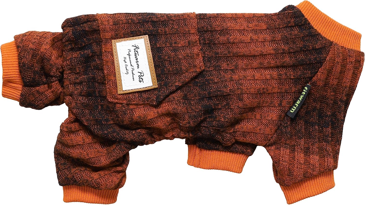 Fitwarm Pijama de punto para perros, ropa para perros pequeños, hembra, niño, mameluco para mascotas con pies, traje de perro de color jaspeado,