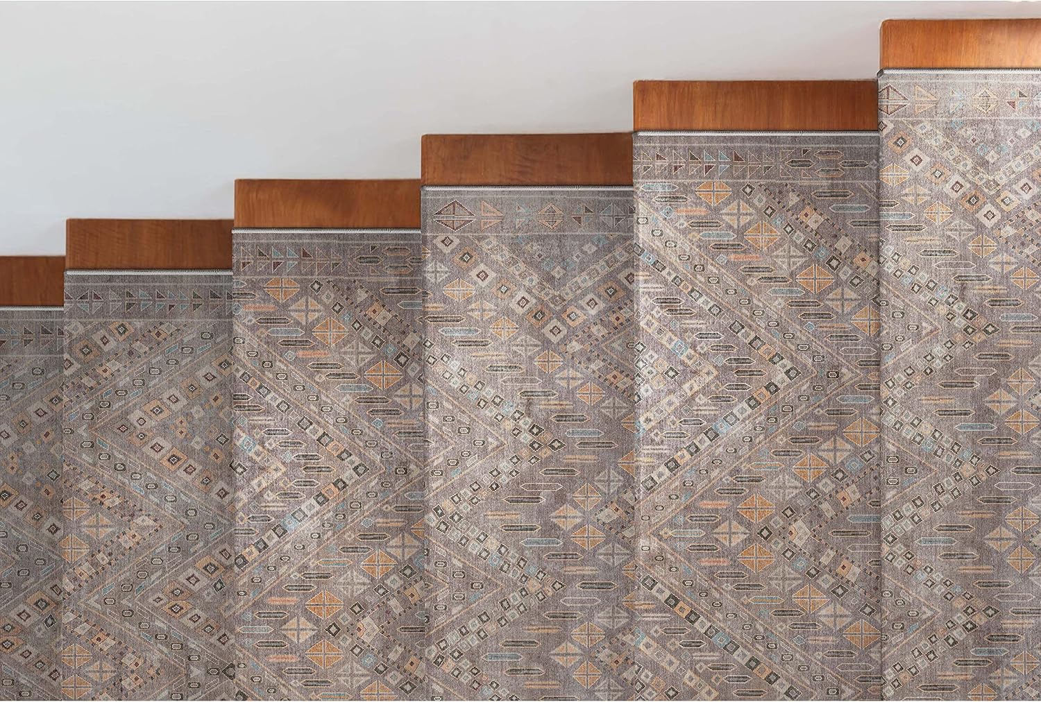 Well Woven Camino de escalera de pasillo de tamaño personalizado, elige tu longitud, alfombra de tejido plano tribal oriental gris de 31 pulgadas de