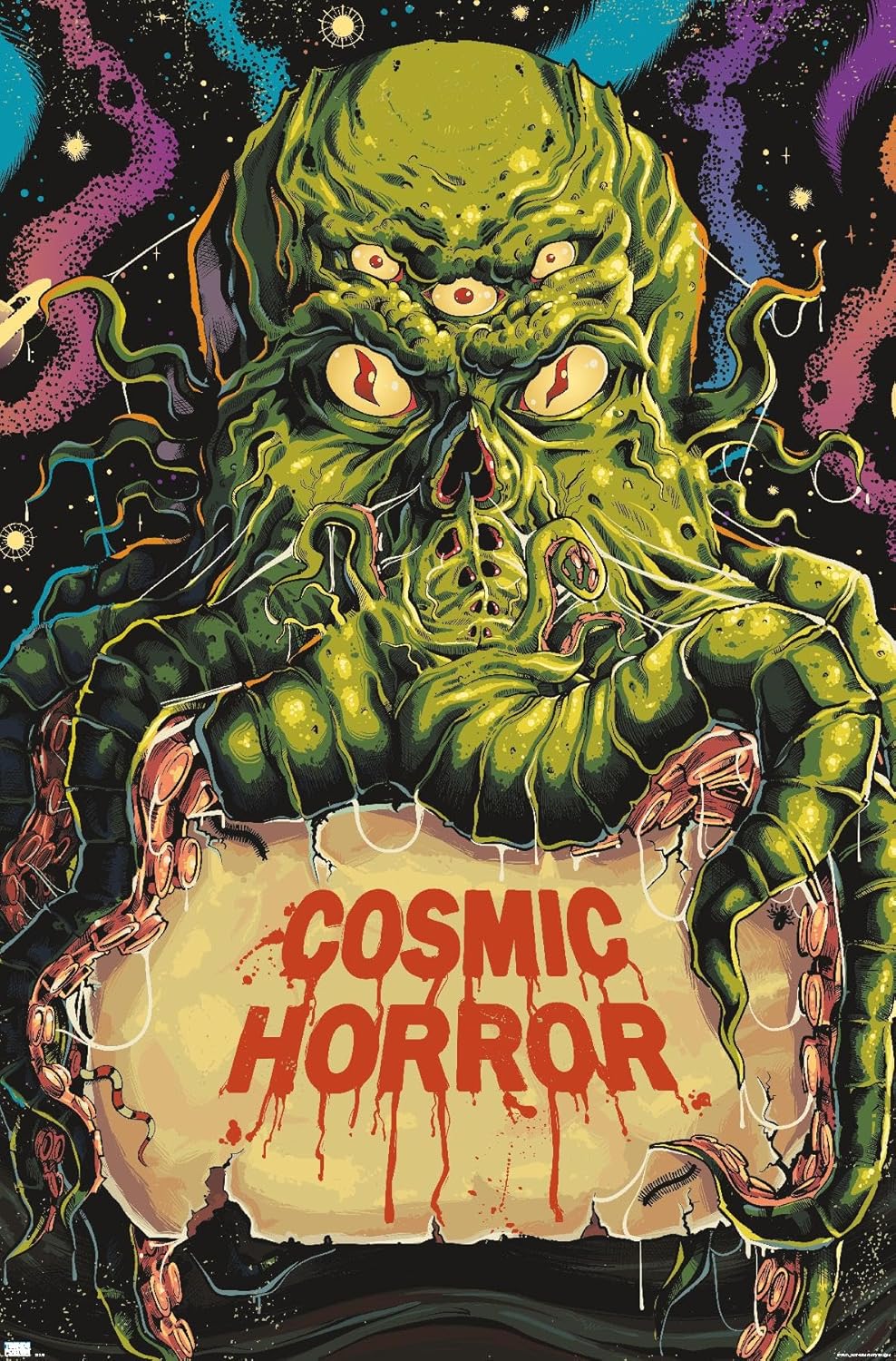 Trends International Póster de pared clásico de terror Cthulhu Monster