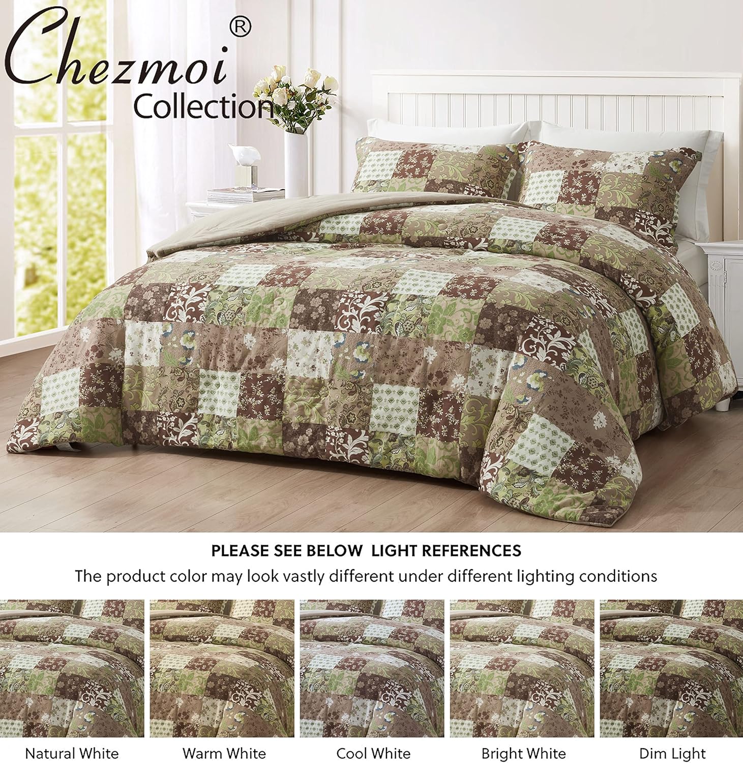Chezmoi Collection Leilani – Juego de edredón de algodón lavado bohemio de 3 piezas, tamaño King, juego de ropa de cama bohemio marrón, gris topo,