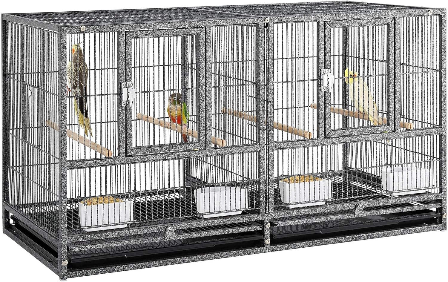 Yaheetech Jaula apilable para pájaros, criador dividido, periquitos, jaula para pájaros canarios, cacatúas, tortolitos, pinzones, periquitos