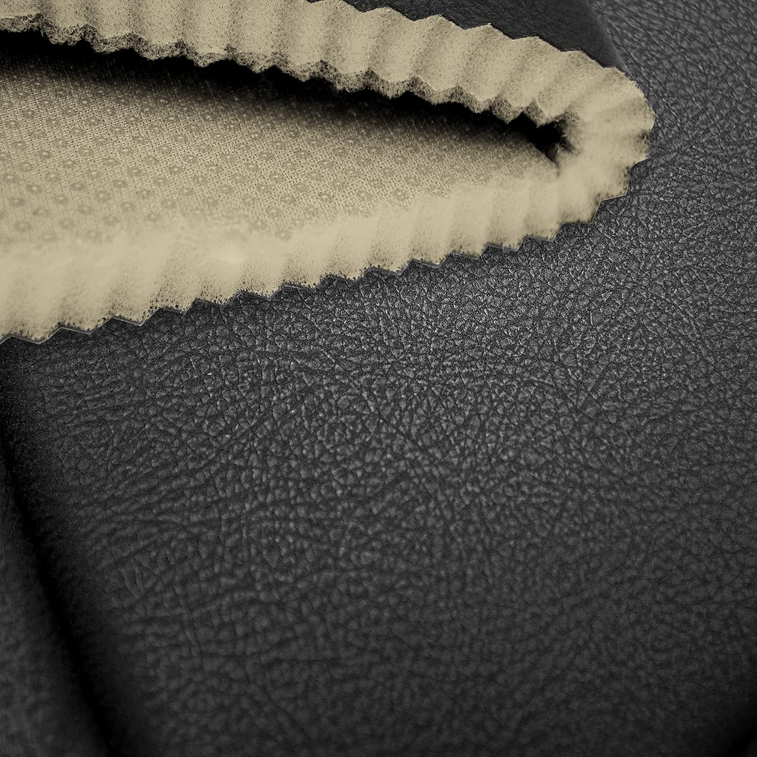 FH Group Funda de asiento de automóvil para asiento trasero dividido, piel sintética negra y ribete rojo, ajuste universal, cojines de asiento y