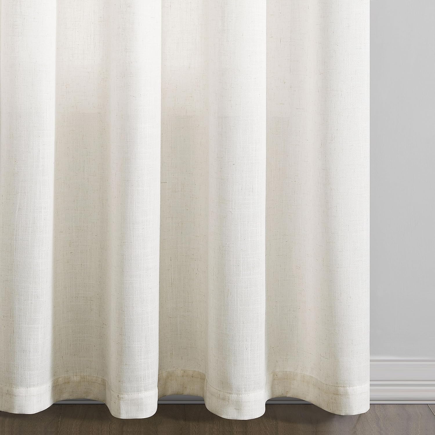 Cortinas de lino marfil de 96 pulgadas de largo, juego de 2 paneles para sala de estar, puertas corredizas de vidrio, cortinas filtrantes de luz de