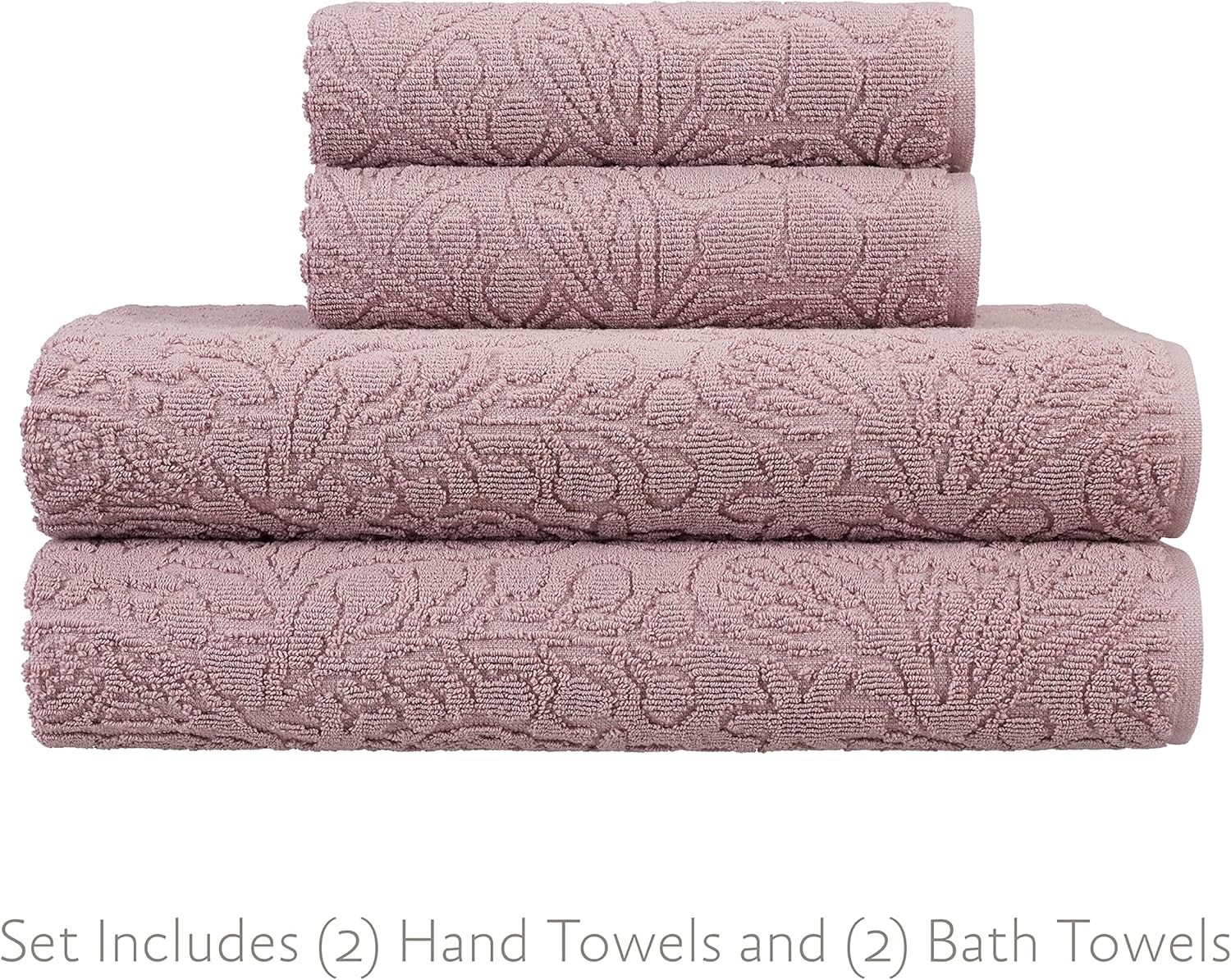 Jessica Simpson Juego de 4 toallas de baño  Rodeo Daisy  Decoración de baño premium  Incluye 2 toallas de mano y 2 toallas de ducha  100% algodón y