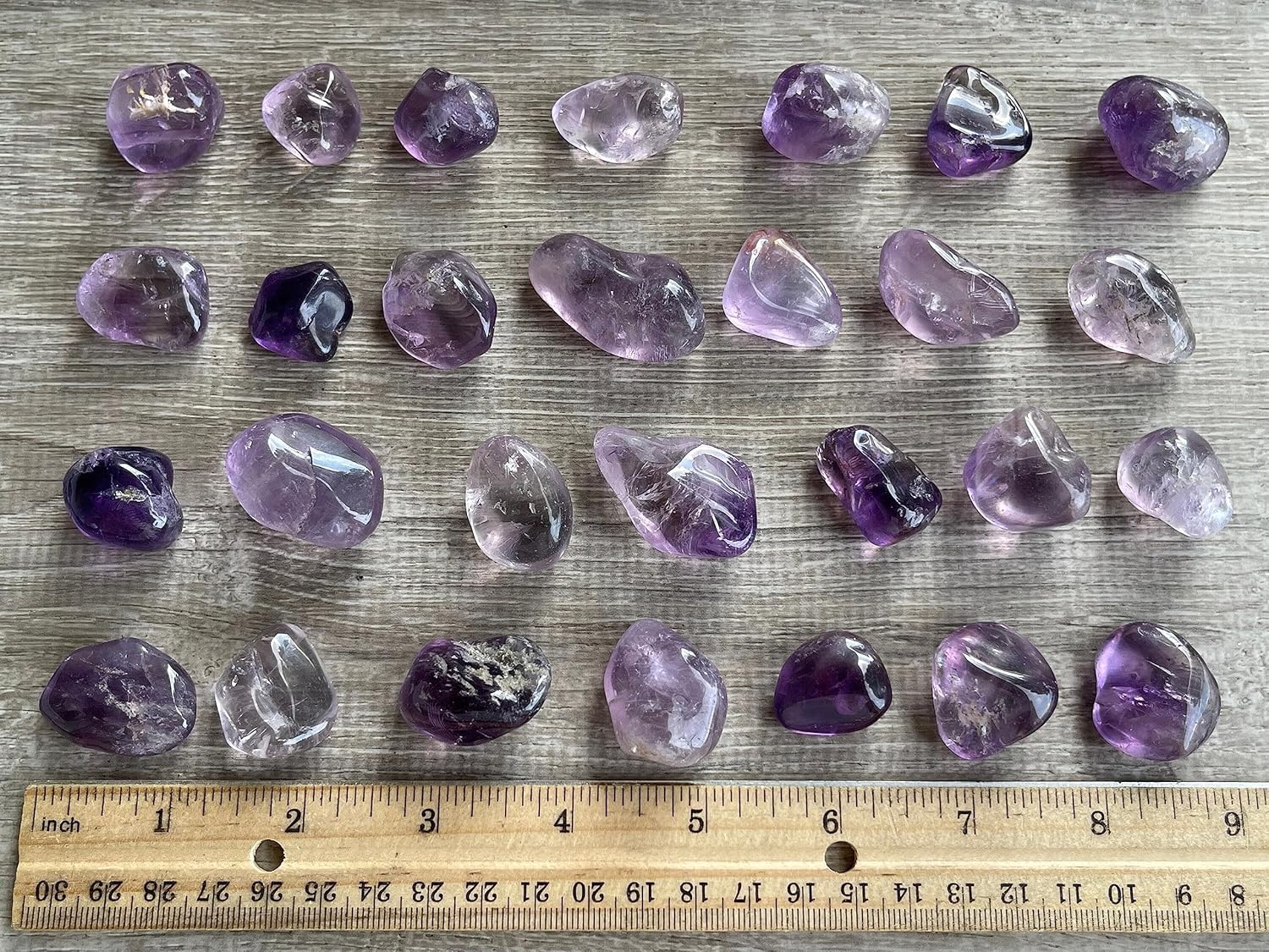 Piedras pulidas de amatista al por mayor, piedras preciosas de amatista natural pulidas, cristales curativos de amatista (amatista, 0.25 libras)