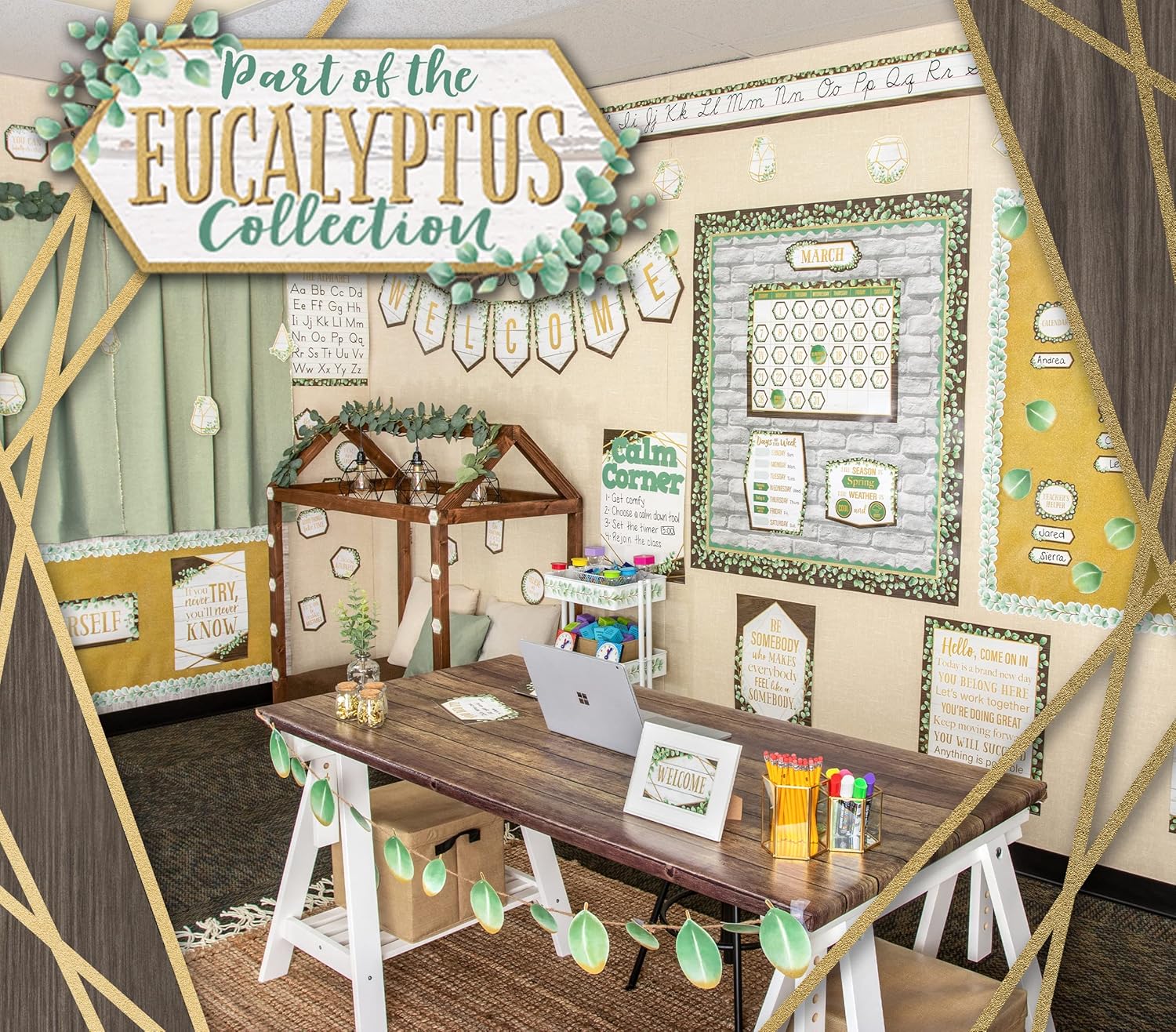 Rollo de tablón de anuncios de Eucalyptus Green Better Than Paper, 4 pies x 12 pies