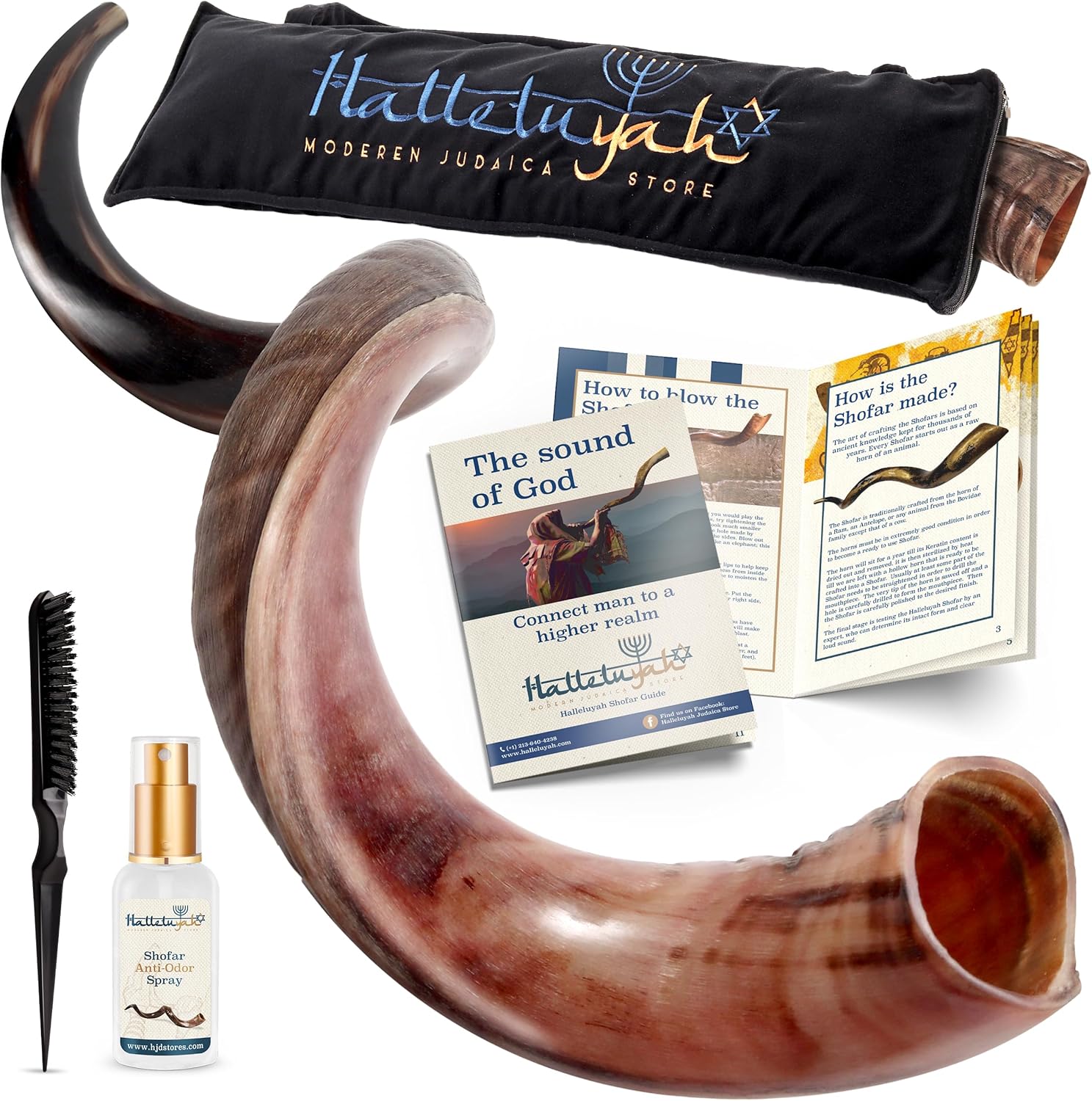 HalleluYAH Kudu Shofar medio pulido Kosher original  De Israel